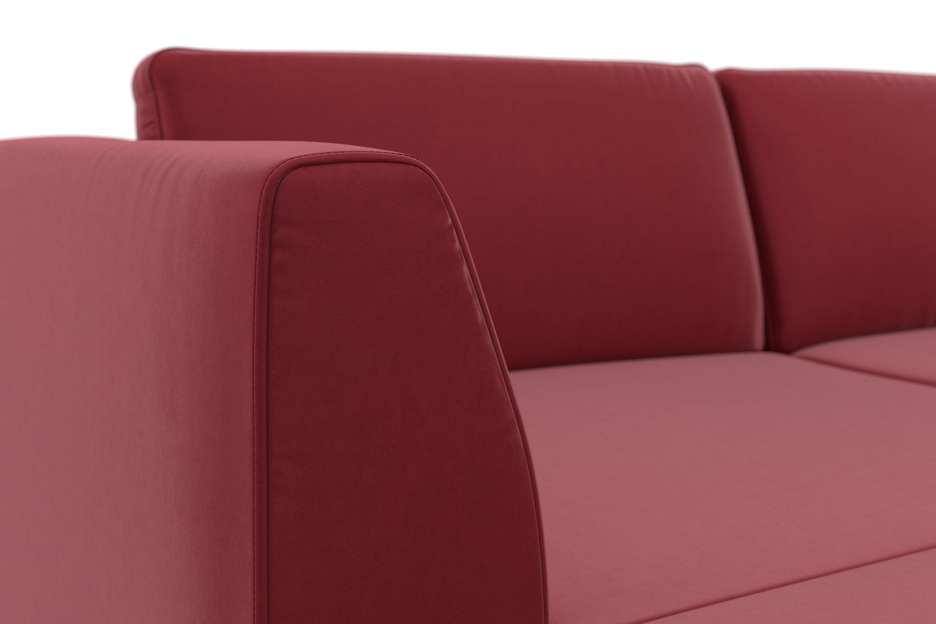 sit&more Zithoek Olsen U-vorm inclusief zitdiepteverstelling, naar keuze met slaapfunctie, 15 cm hoog