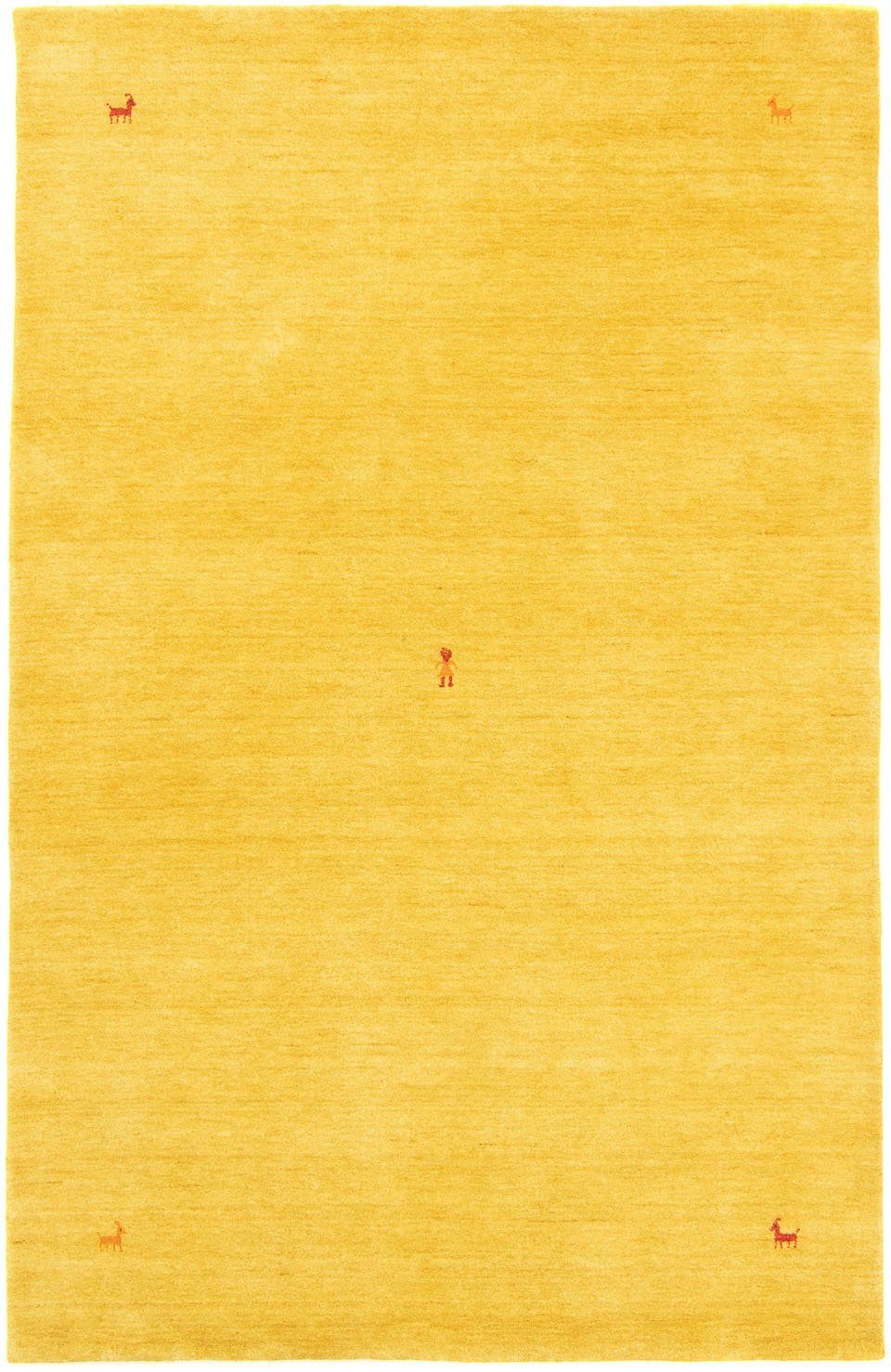 morgenland Wollen kleed GABBEH SAHARA zuiver scheerwol, uni diermotief, woonkamer