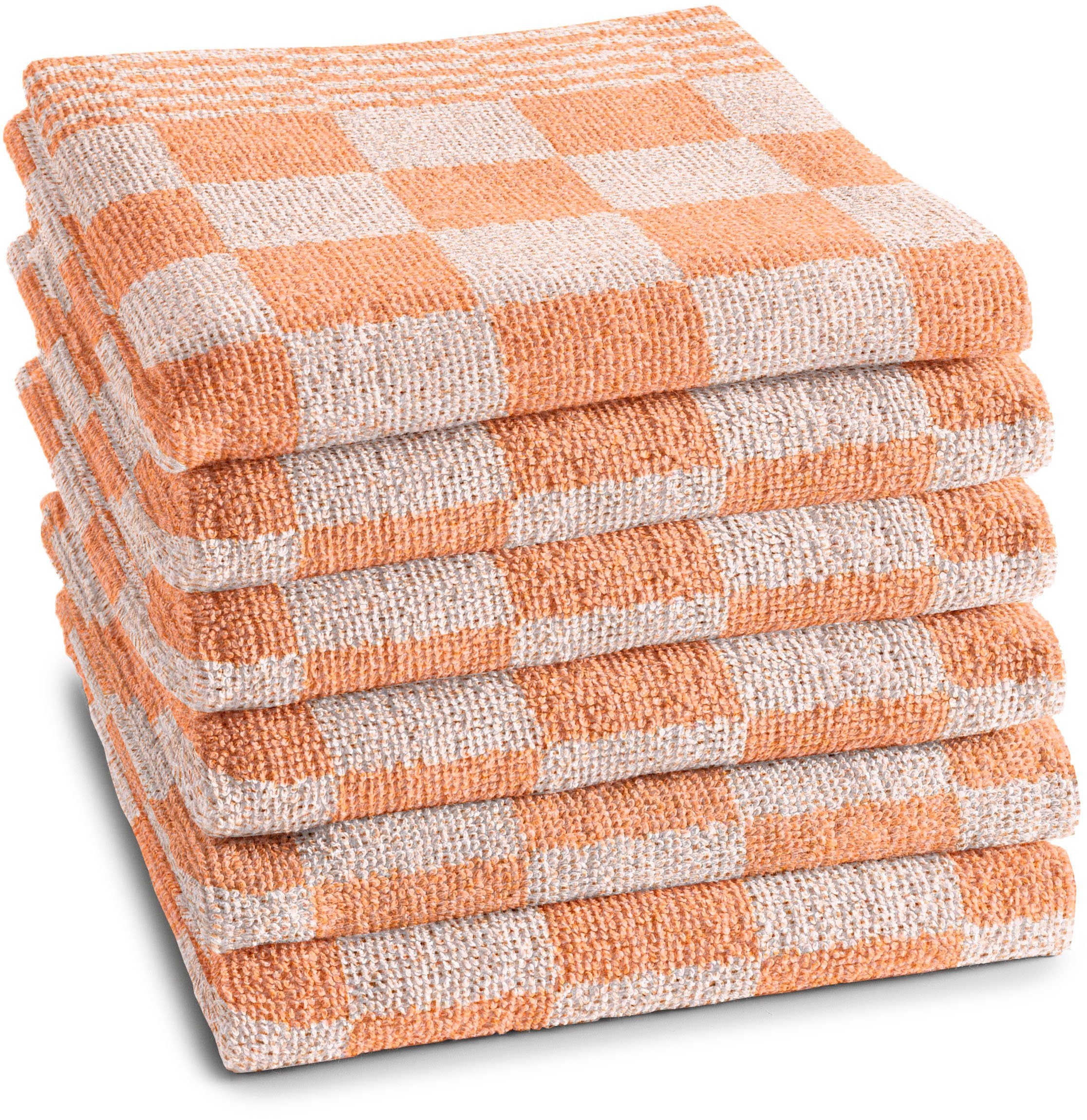 DDDDD Theedoek Barbeque optimale vochtabsorptie, met praktische ophanglus (set, 6-delig) theedoeken oranje