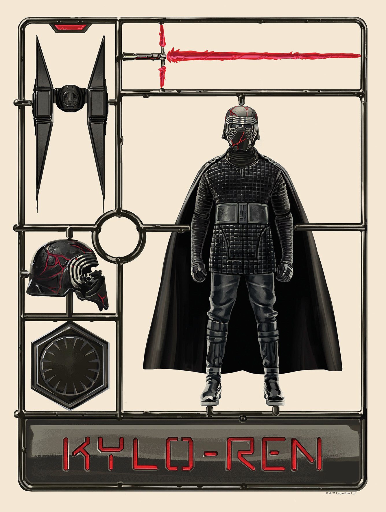 Komar wanddecoratie Star Wars Toy Kylo, zonder lijst