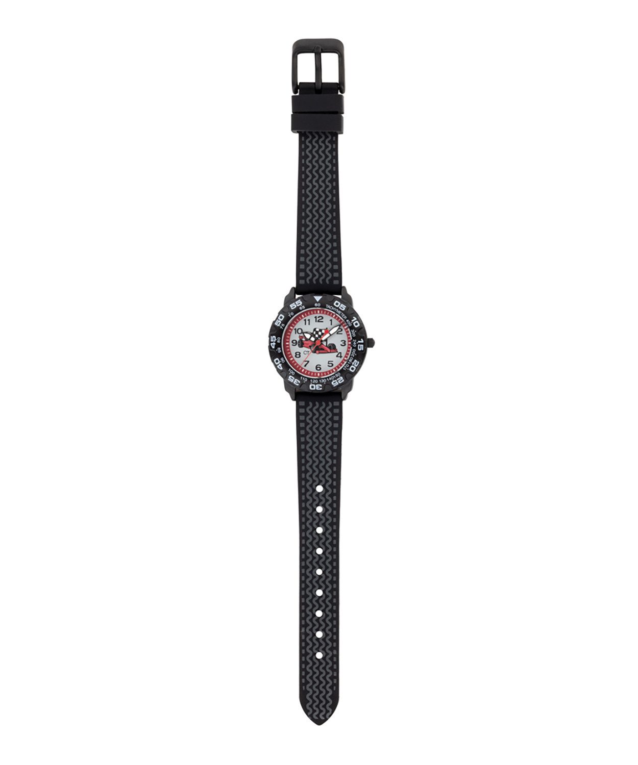COOL TIME Kwartshorloge The Cool Black Racer Horloge, siliconen armband, kinderhorloge, jongen, analoog