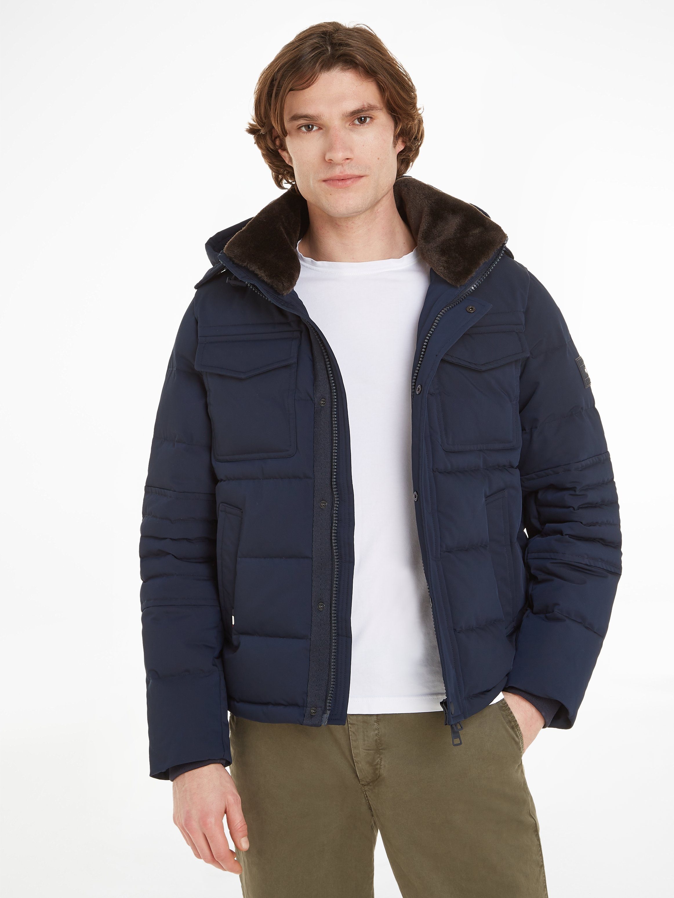 Tommy Hilfiger Gewatteerde jas ROCKIE UTILITY HOODED JACKET heren winterjassen maat XXXL blauw