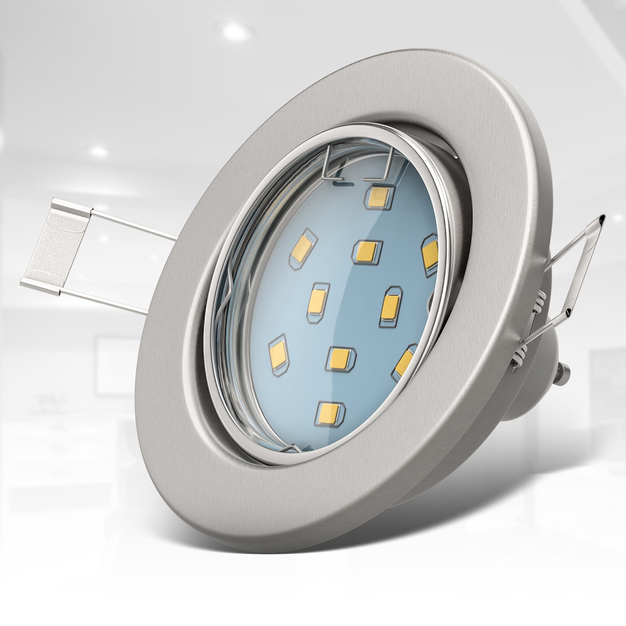 B.K.Licht Ledinbouwlamp Hila LED inbouwspot draaibaar incl. 3W 250 lumen GU10 3.000K 6-set