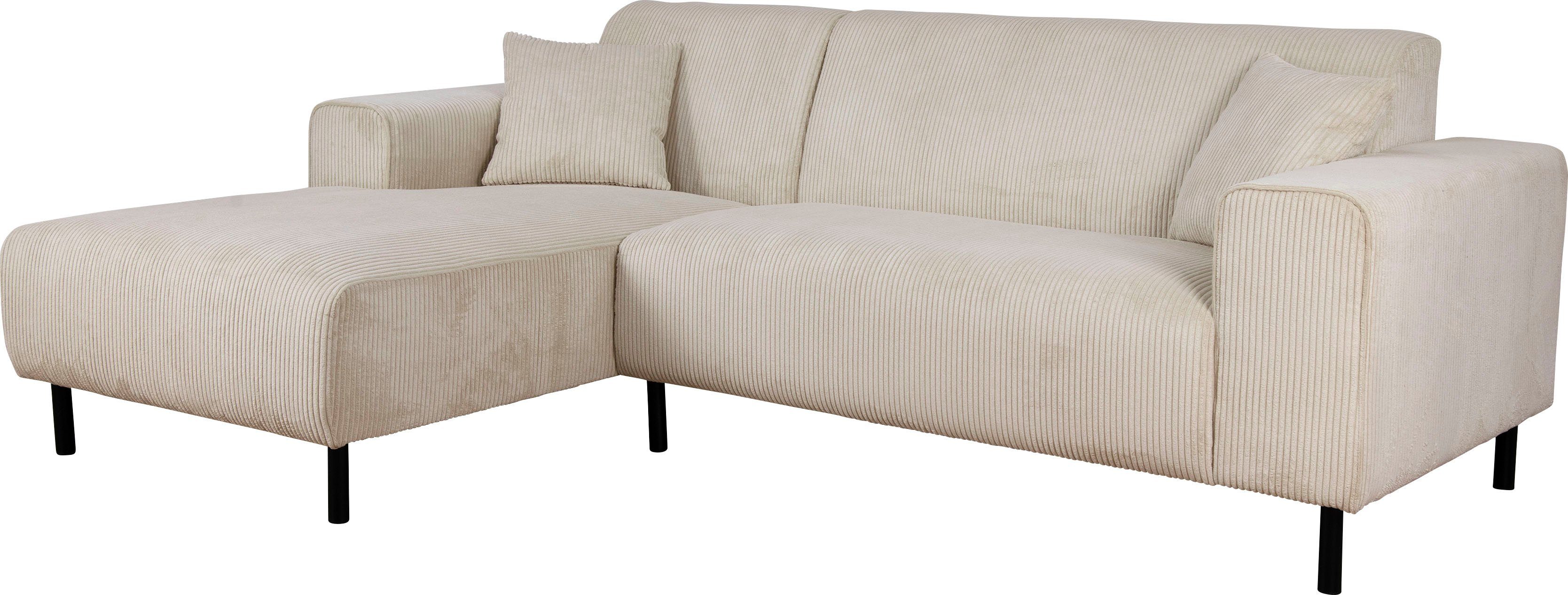 Home affaire Hoekbank ARROS L-vorm met golfondersteuning, afmetingen B/D/H: 235/163/81 cm incl. sierkussens, met recamiere rechts/links bestelbaar, ook in cord