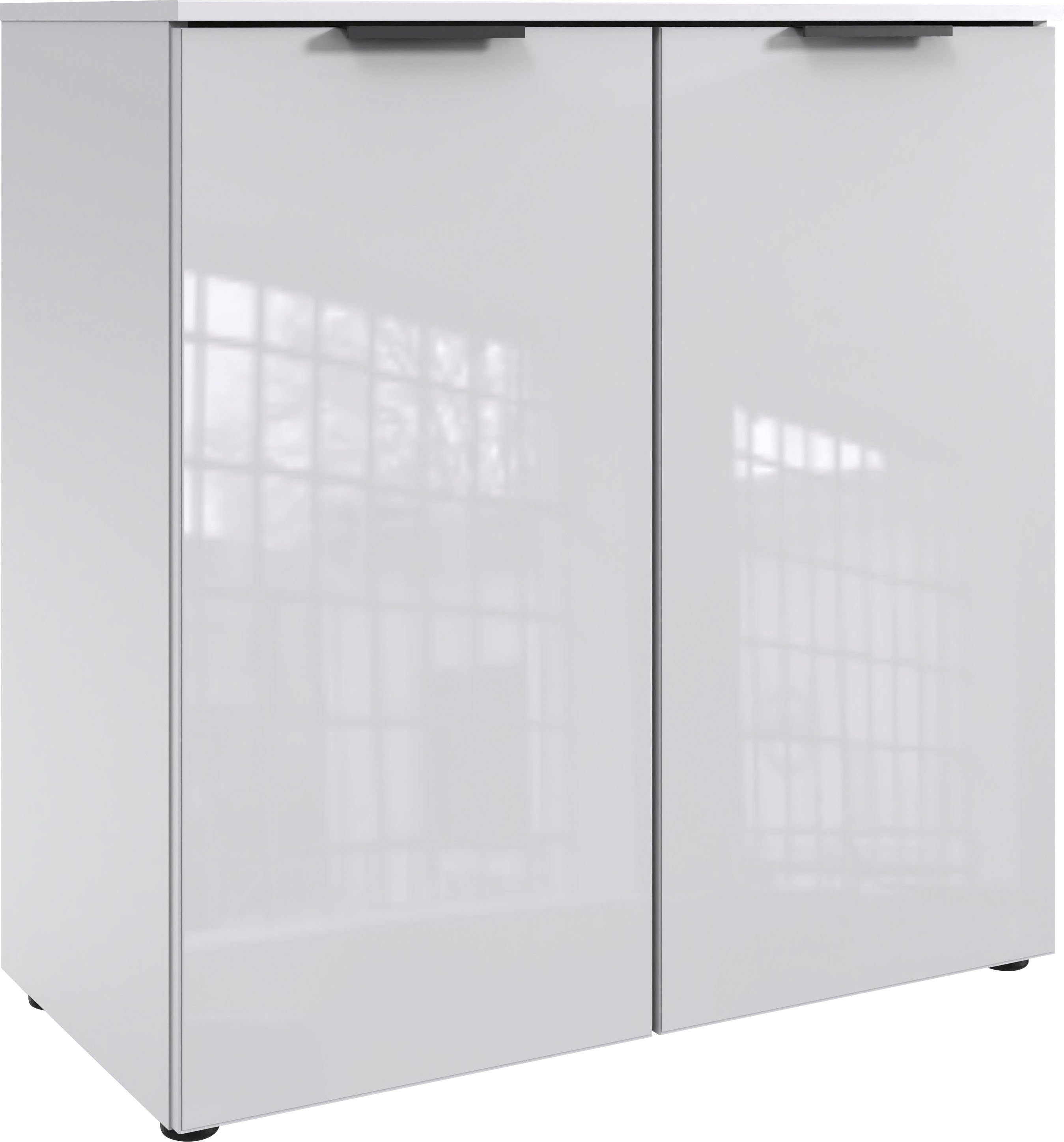 Wimex Kast Level36 black C by fresh to go met glaselementen voor, soft-closefunctie, 81 cm breed dressoirs zwart