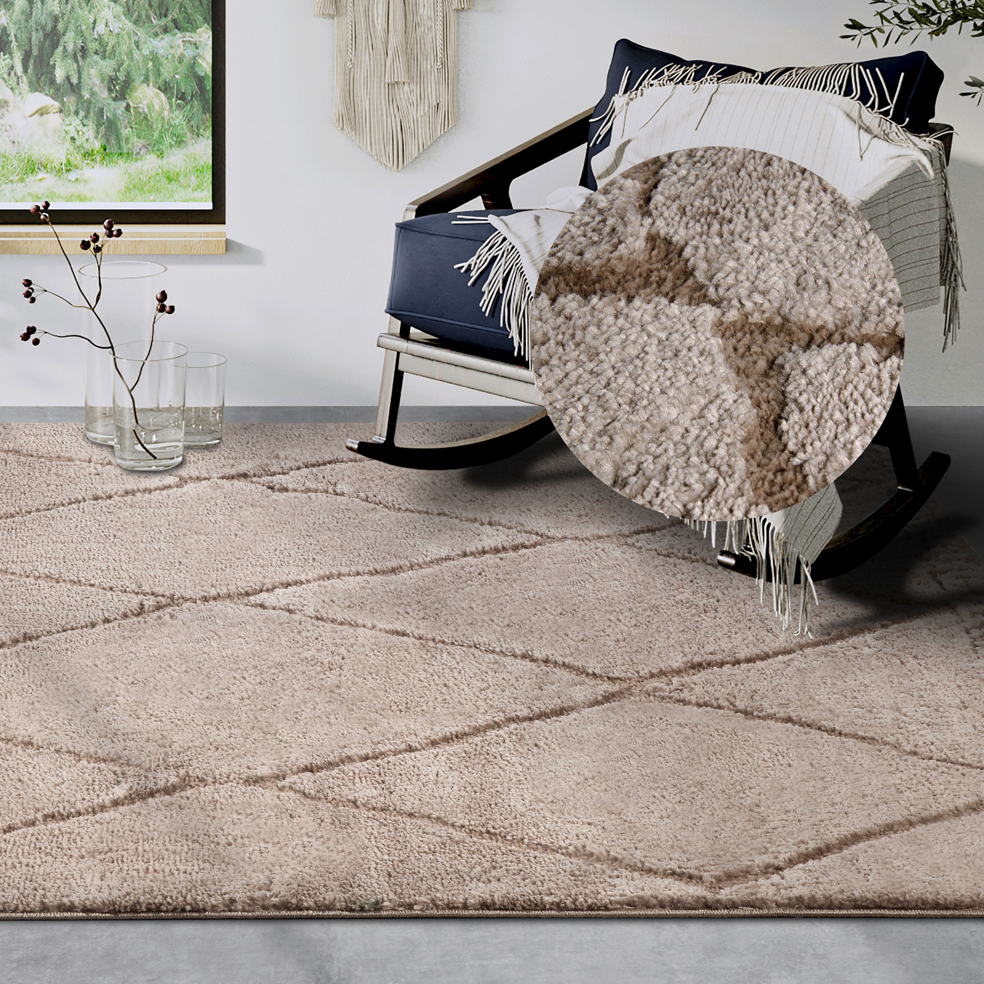 ELLE DECORATION Hoogpolig vloerkleed Perrotin Loper, shaggy, pluizig, zacht, hoogpolig, modern, hoog-laag effect