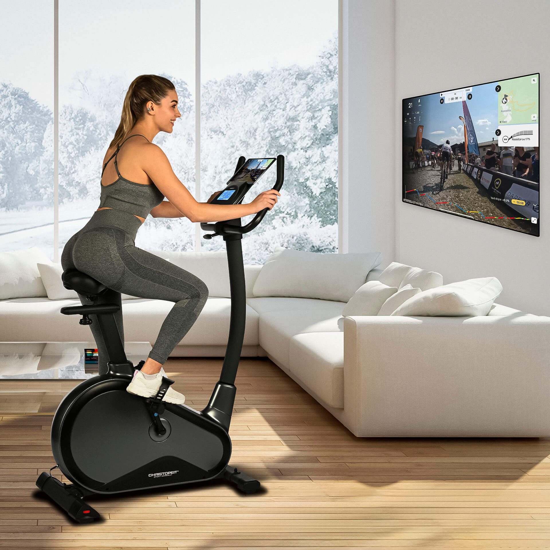 Christopeit Sport® Ergometer EM 8000 Kinomap-app compatibel