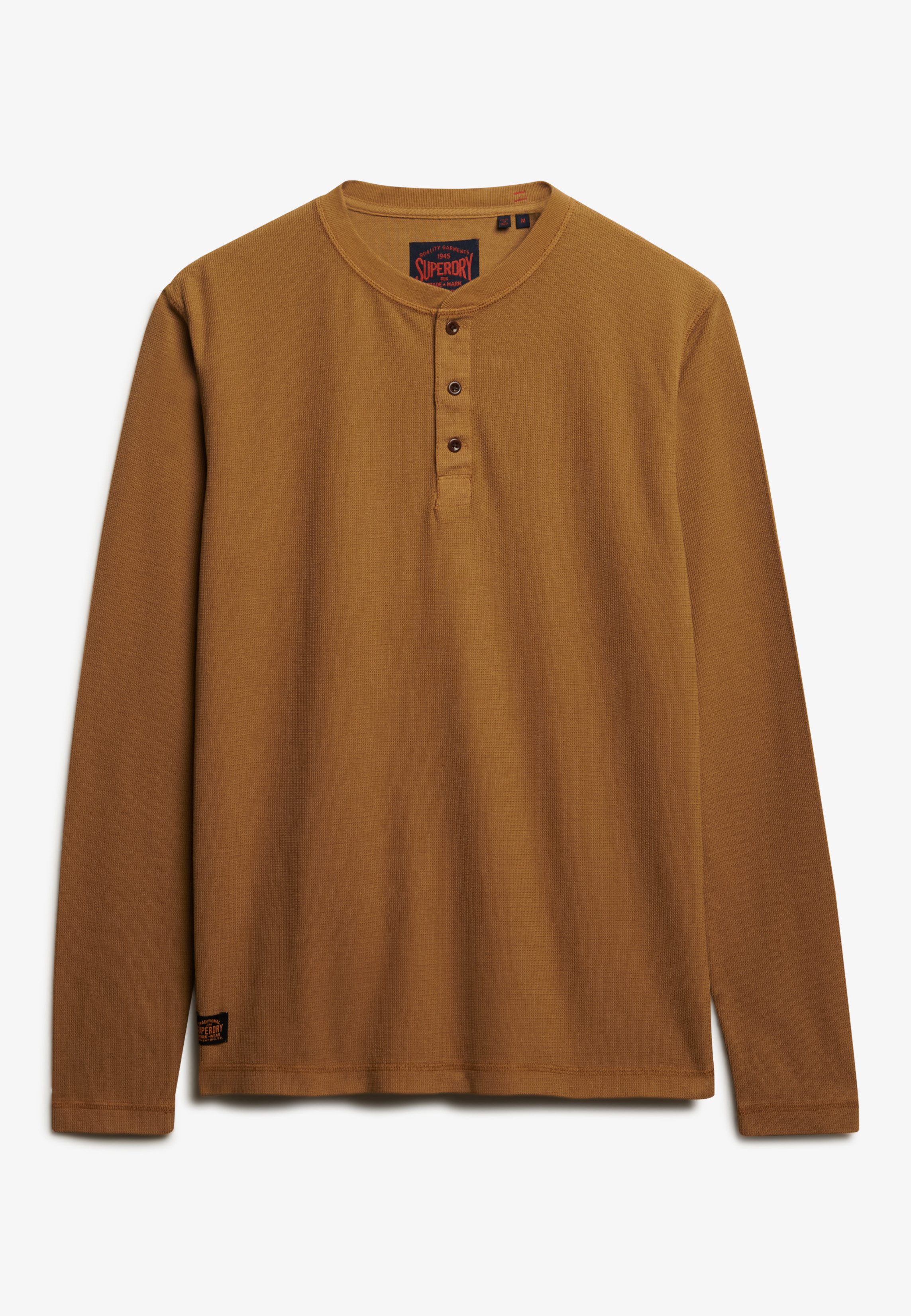 Superdry Shirt met lange mouwen WAFFLE LONG SLEEVE HENLEY TOP