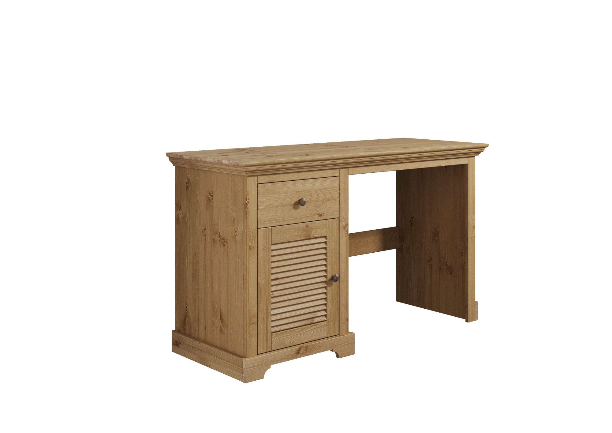 Home affaire Bureau Ayanna Massief hout, met lade en deur, lamellenfront, breedte 130 cm