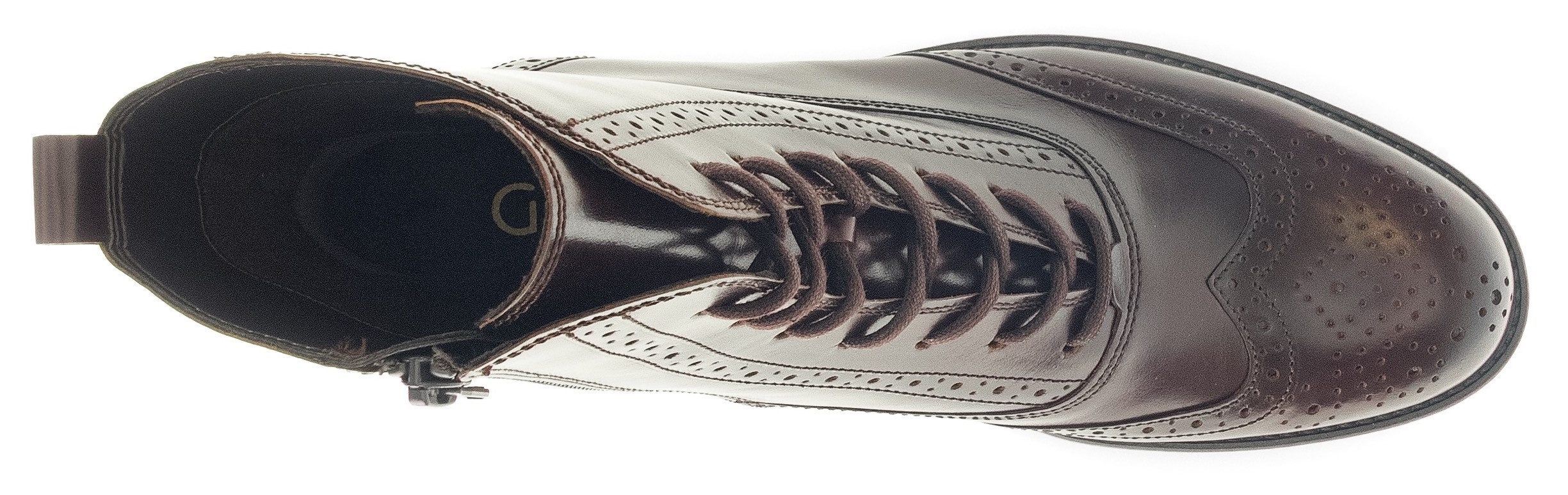 Gabor Veterlaarsjes blokhak, veterschoenen, business schoen met modieuze lyra-perforatie