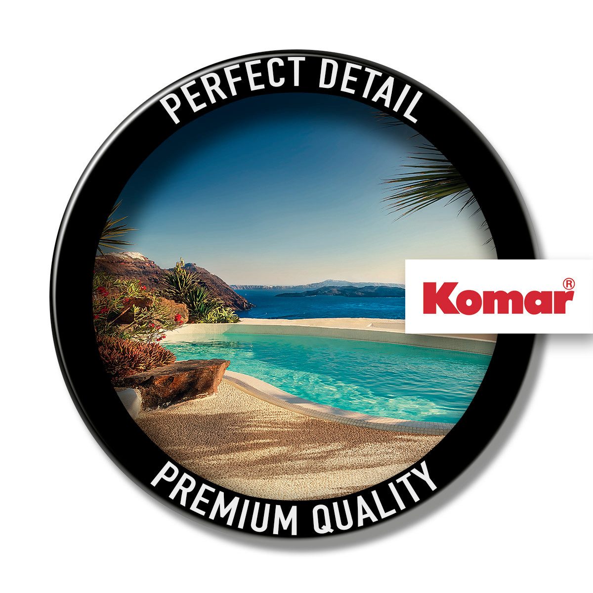 Komar Fotobehang Santorini 24 ijsblokjes, flexibele bodem, dicht, lekvrij, vaatwasserbestendig (1 stuk)