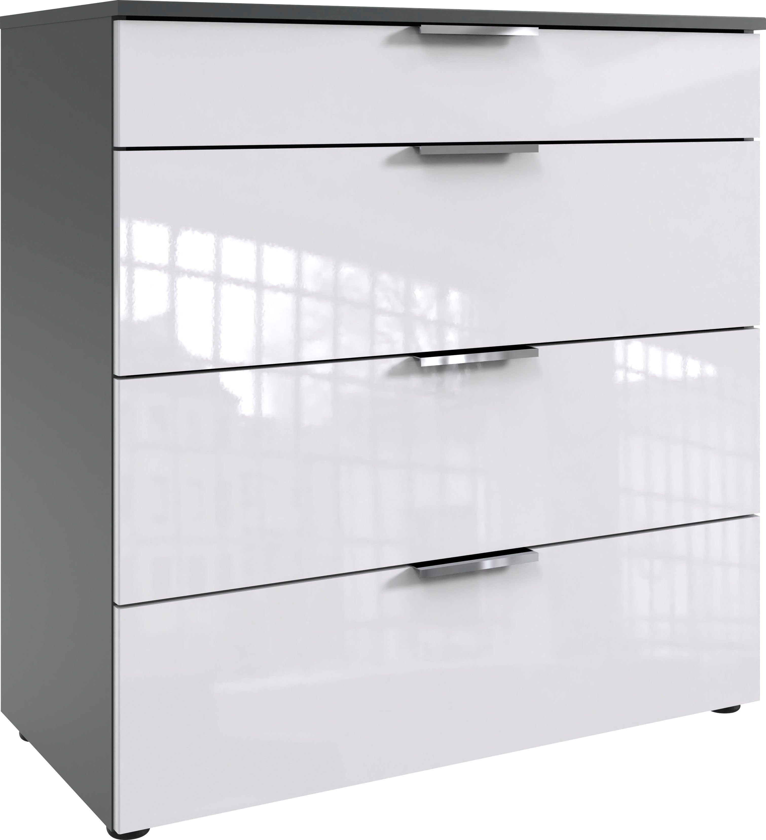 Wimex Ladekast Level36 D by fresh to go met soft-close functie en lakfronten, 4 lades, hoge commode commodes & ladekasten wit