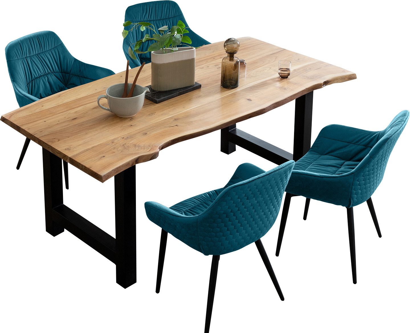 SalesFever Eethoek Massief hout geolied en tweevoudig gewaxt (set, 5-delig)
