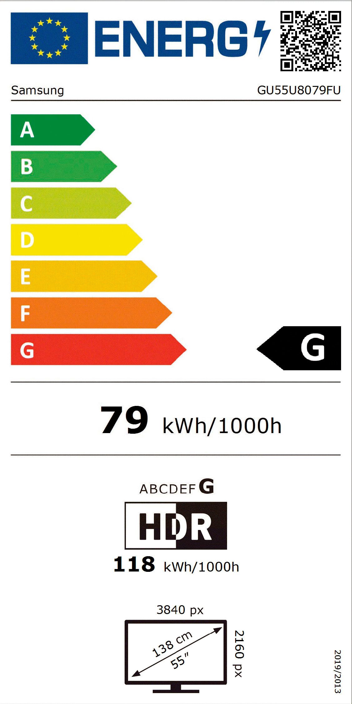 Samsung Led-TV GU55U8079FU LED-televisie