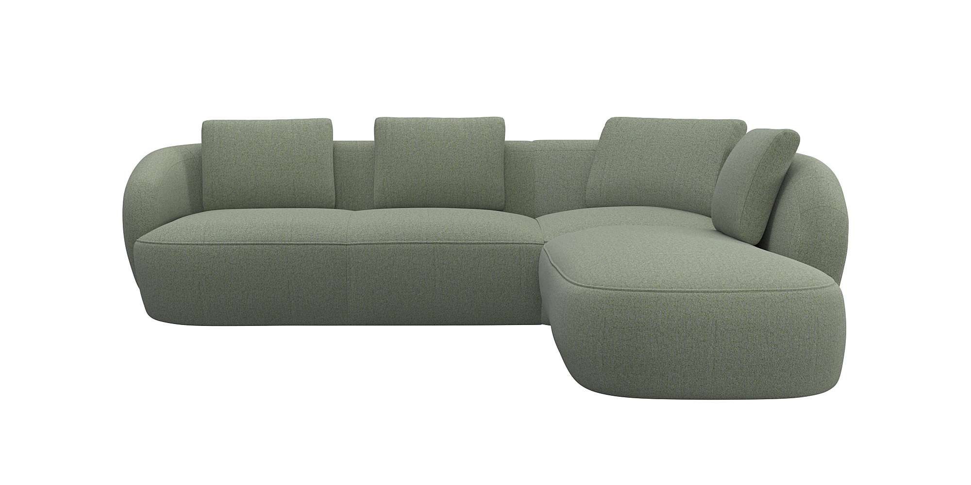 FLEXLUX Hoekbank Torino, rund, L-Form, Sofa-Ecke mit Ottomane