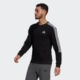 adidas performance sweatshirt essentials fleece cut 3 strepen zwart