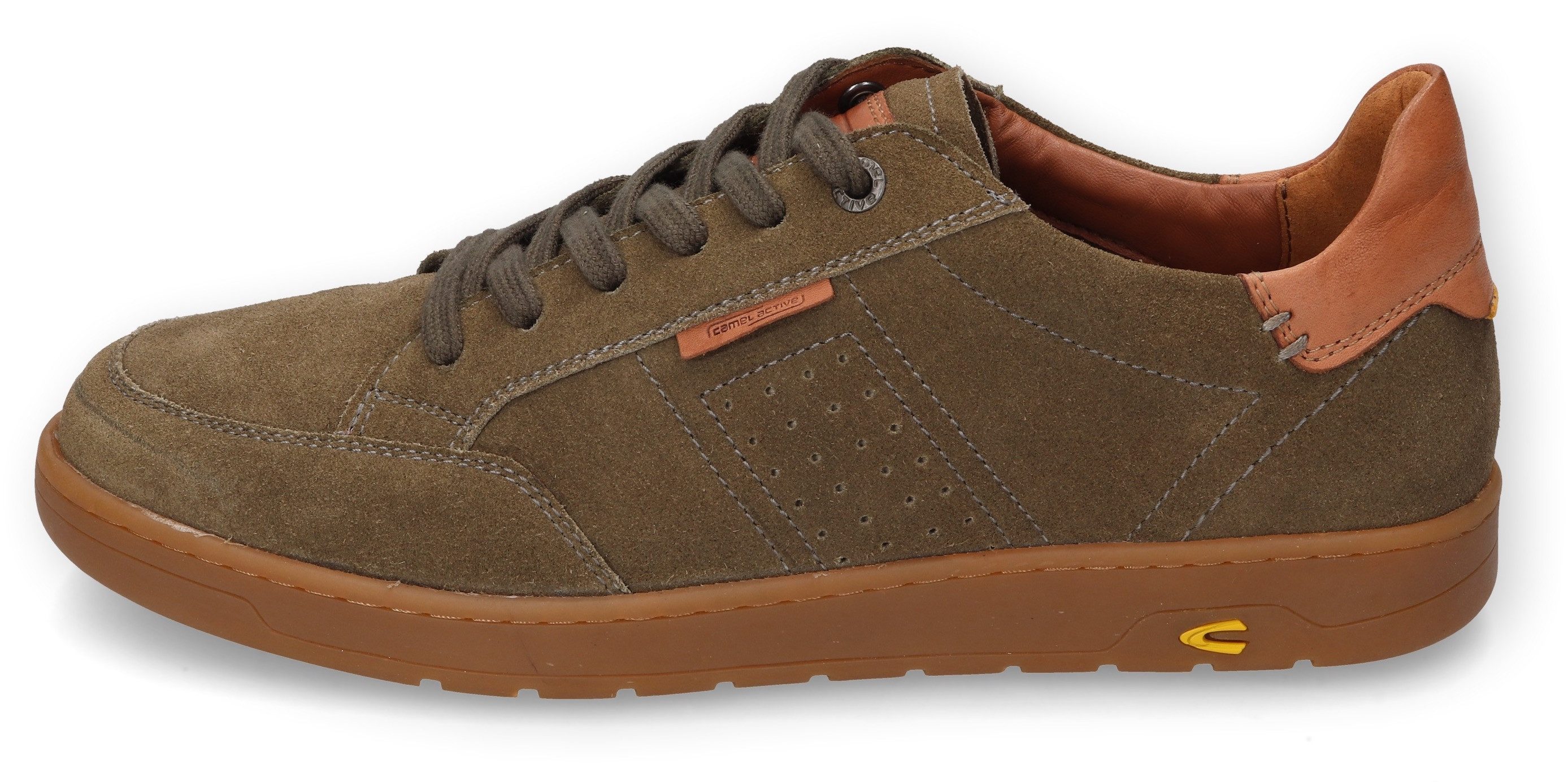camel active Sneakers , retro sneaker, veterschoen met sierstiksels