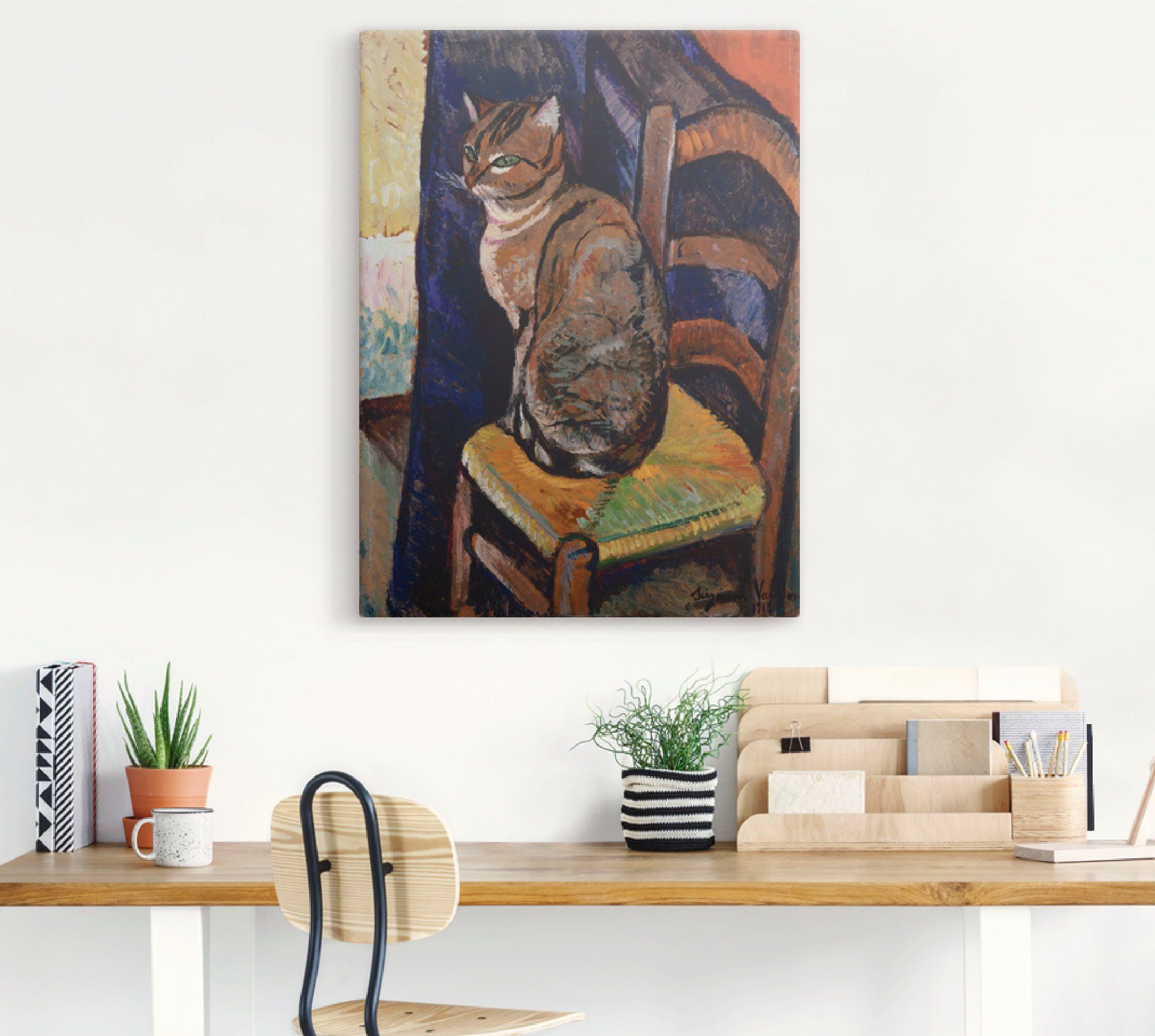 Artland Artprint Tekening stoel zittende kat. als artprint op linnen, poster, muursticker in verschillende maten