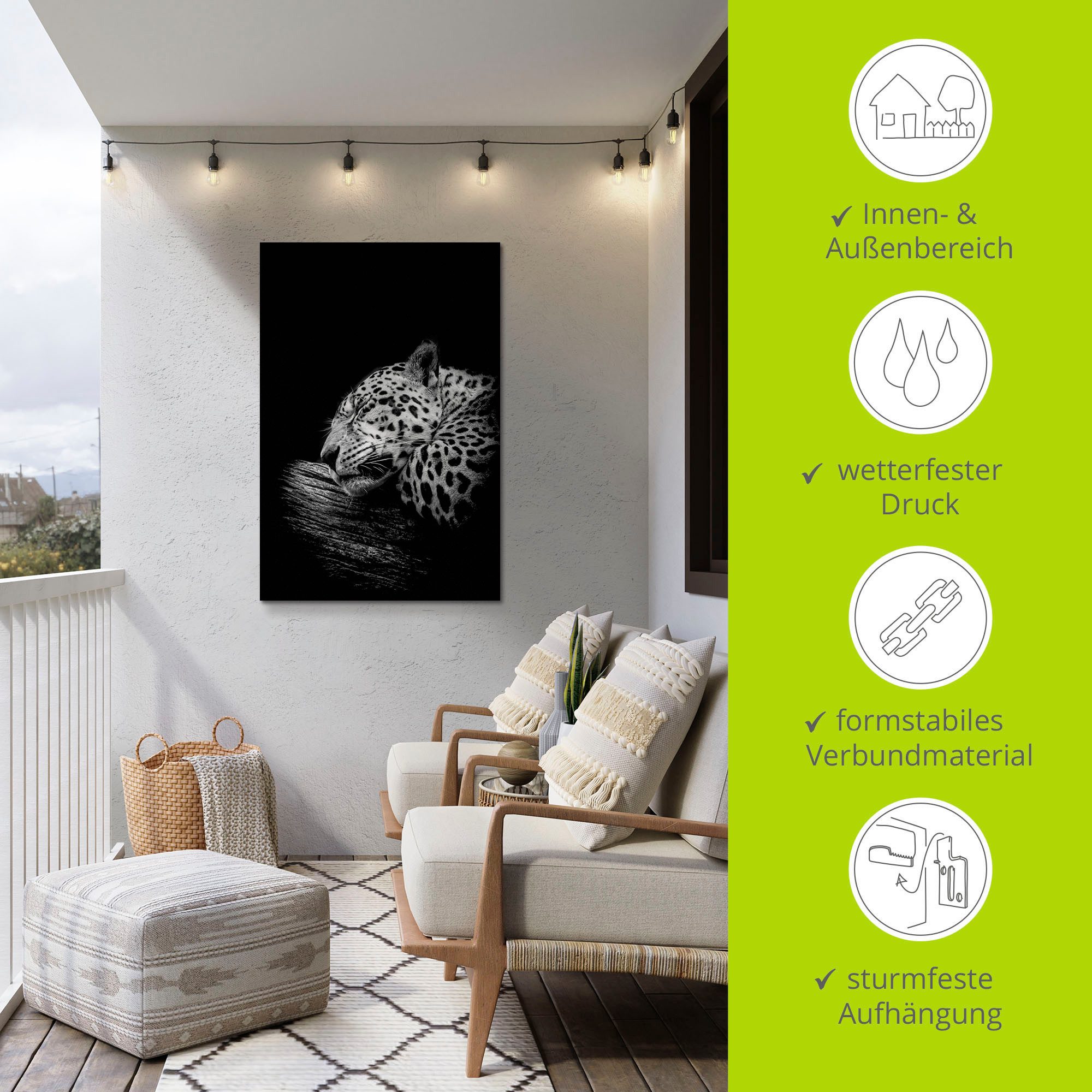 Artland Artprint De slapende jaguar als artprint van aluminium, artprint voor buiten, artprint op linnen, poster in verschillende maten. maten