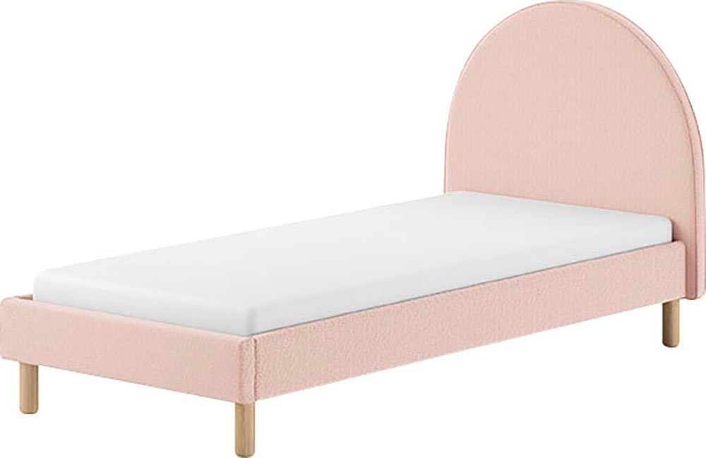 Vipack Gestoffeerd bed Moon 2 breedtes (90 of 140 cm), lattenbodem, bouclé stof, naar keuze 4 kleuren bedden