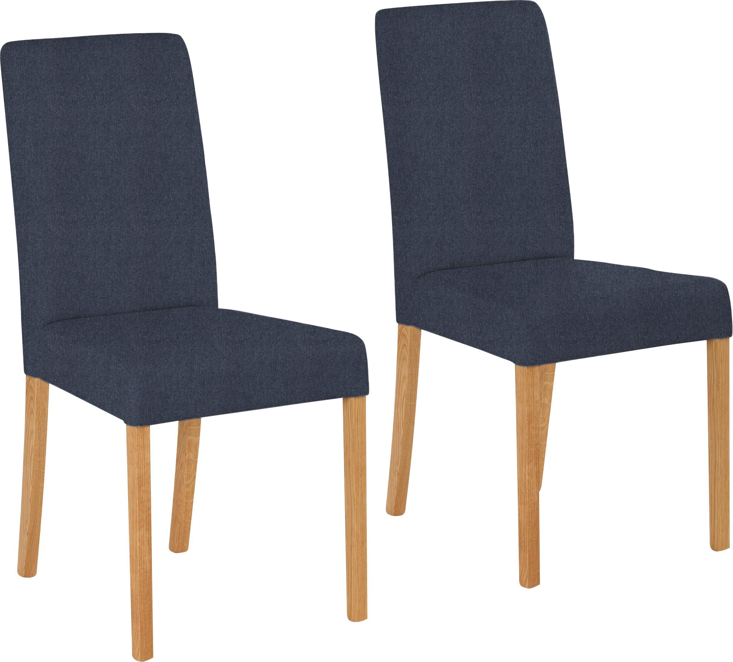 Home affaire Stoel met 4 poten Bologna Frame van massief hout (set) houten stoelen blauw