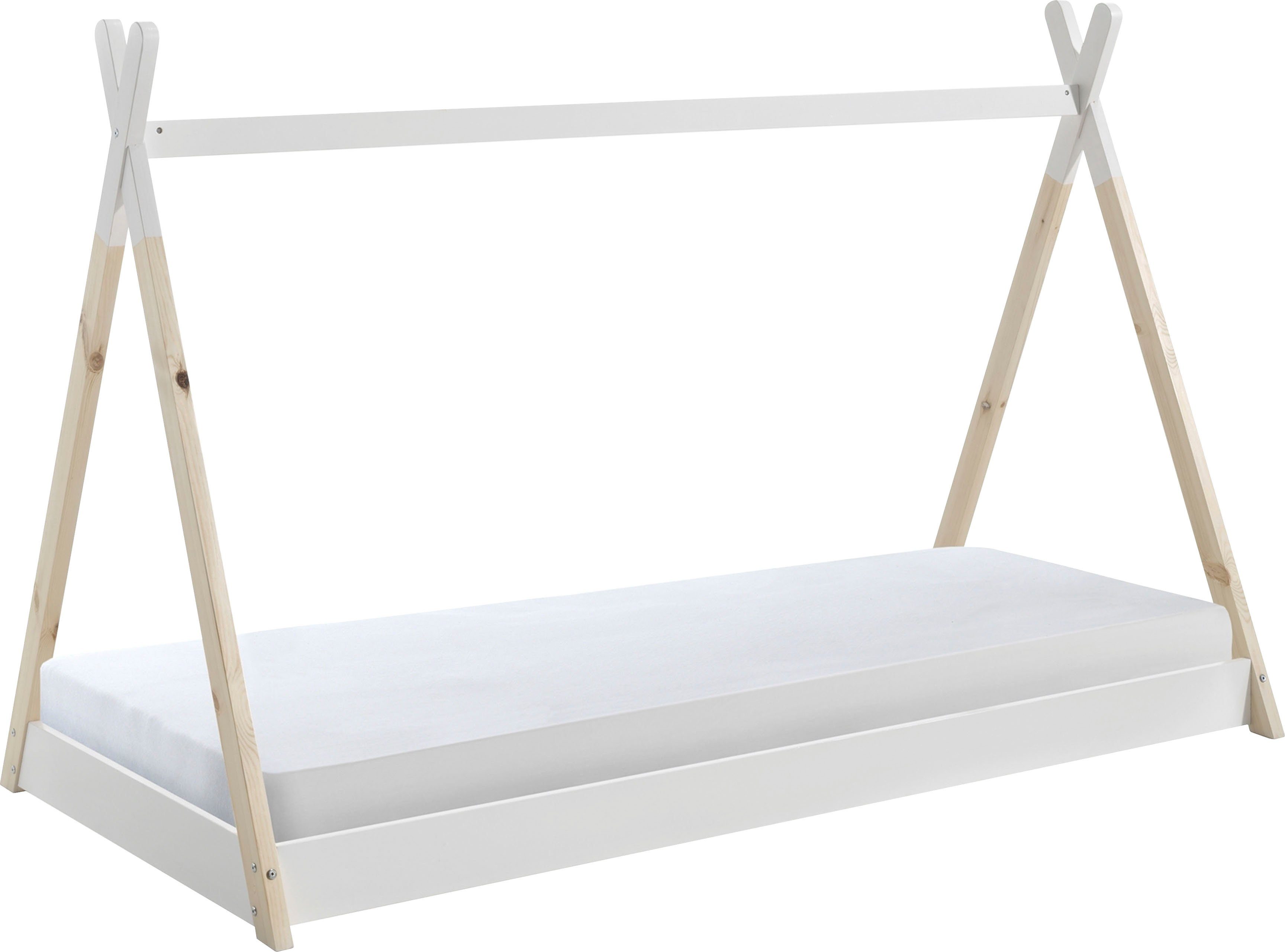 Vipack Kinderledikant Tipi met lattenrol en tentdak