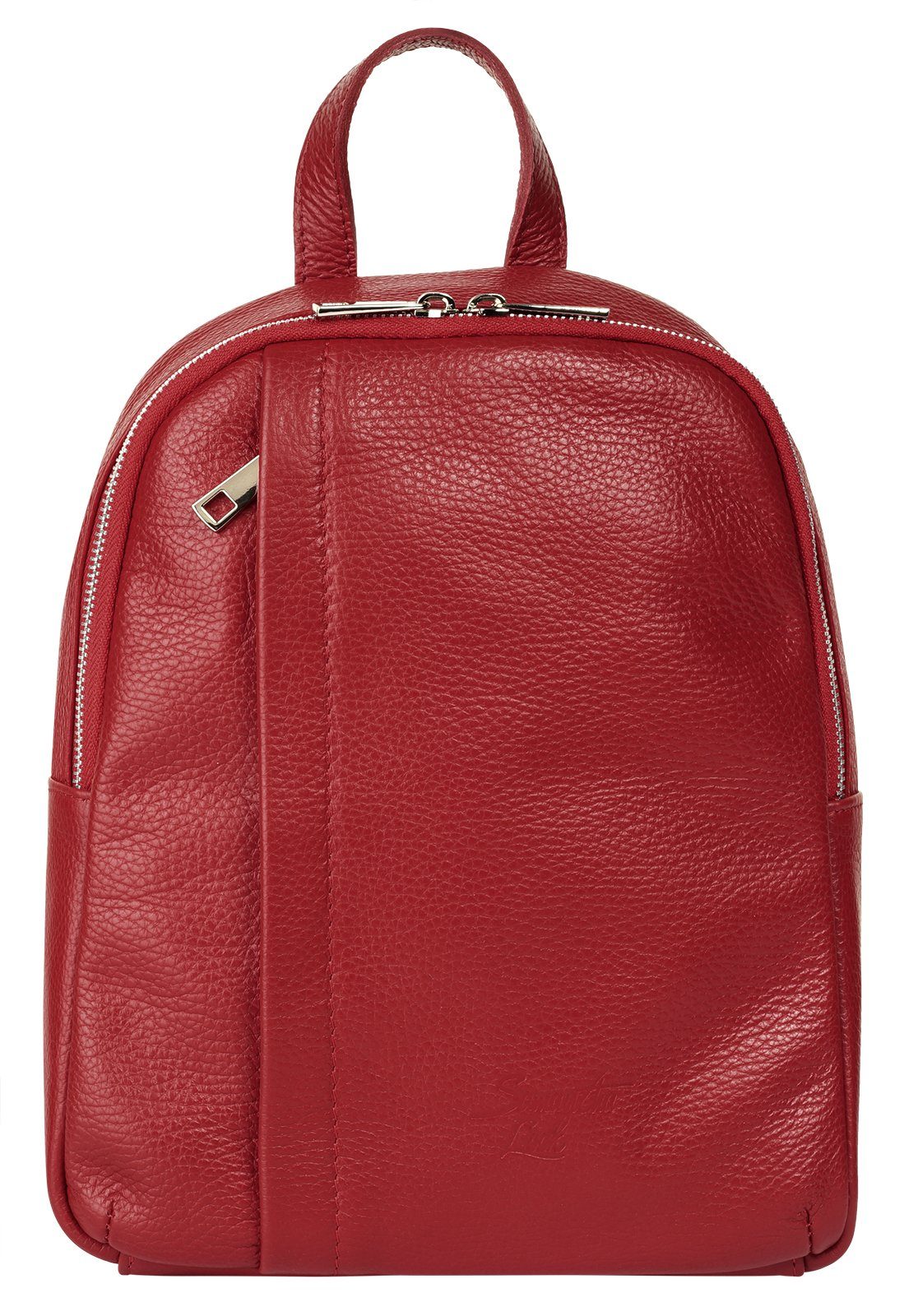 Samantha Look Rugzak echt leer, made in italy dames rugzakken rood