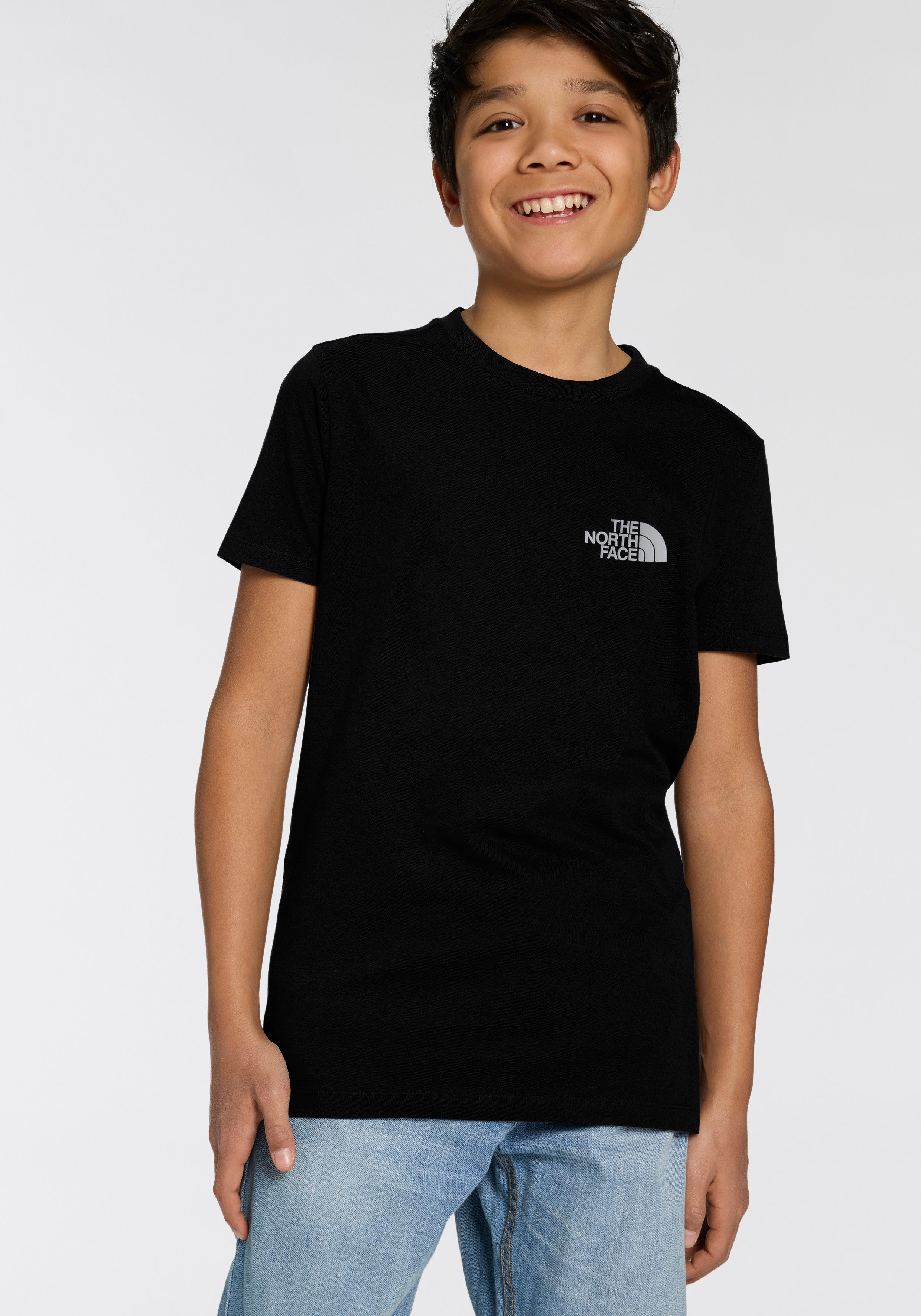 The North Face T-shirt TEEN S/S SIMPLE DOME TEE voor kinderen en jongeren (1-delig) jongens t-shirts maat M (134/140) zwart