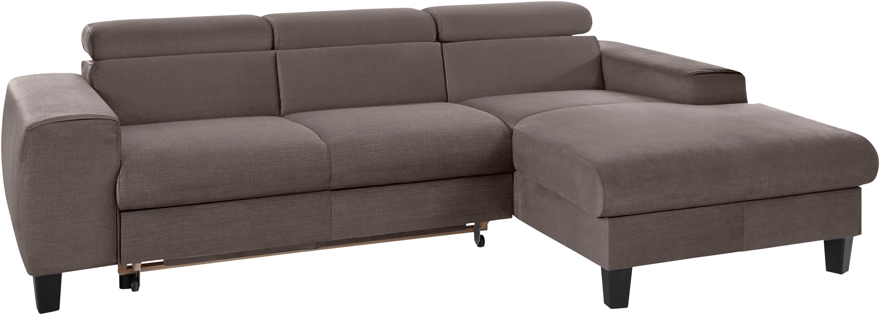 COTTA Hoekbank Morven L-vorm met hoofdeindeverstelling keuze met bedfunctie, bedlade & draadloze oplader