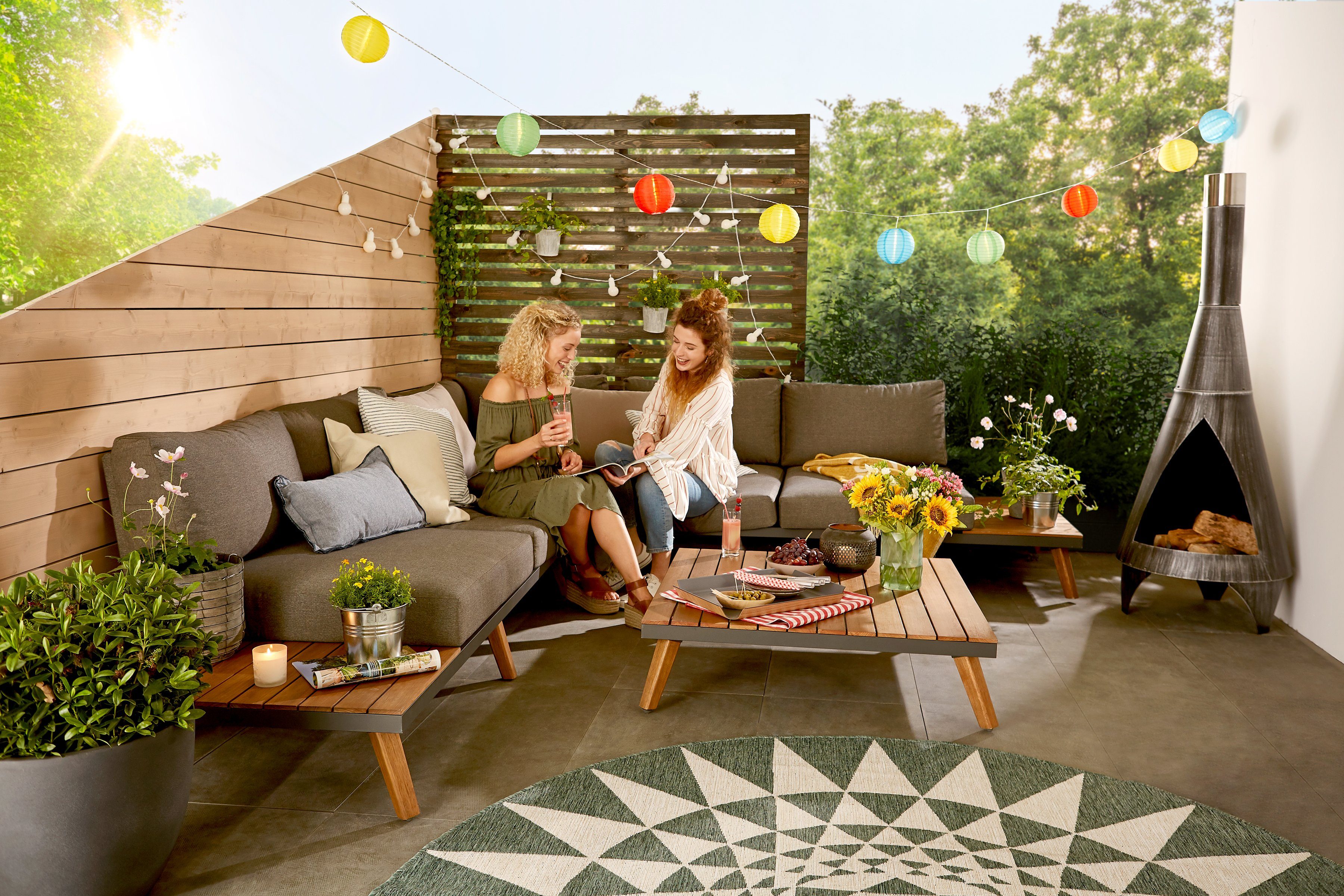 MERXX Tuinset Athene Aluminium frame met acaciahout, FSC 100% (15-delig)