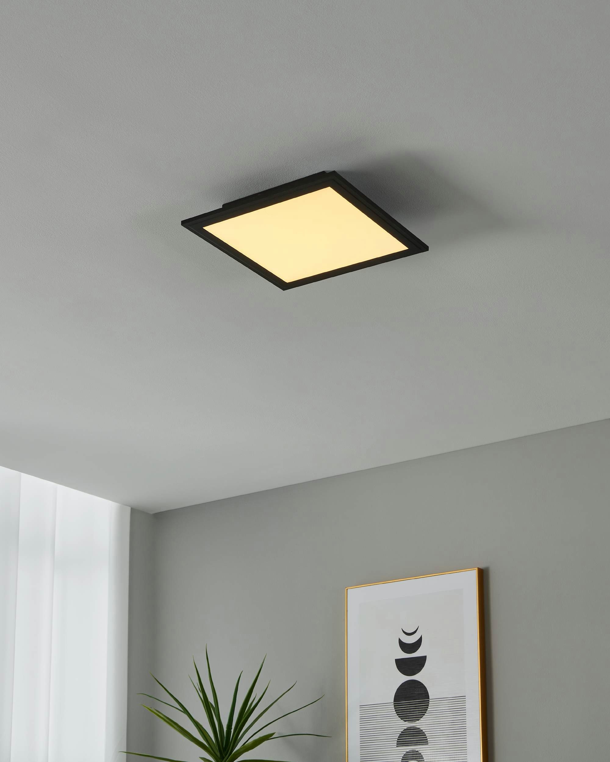 EGLO Plafondlamp SALOBRENA-Z Disco-modus, app/spraakbesturing Alexa,?30x30x5cm, excl. afstandsbediening (1 stuk)