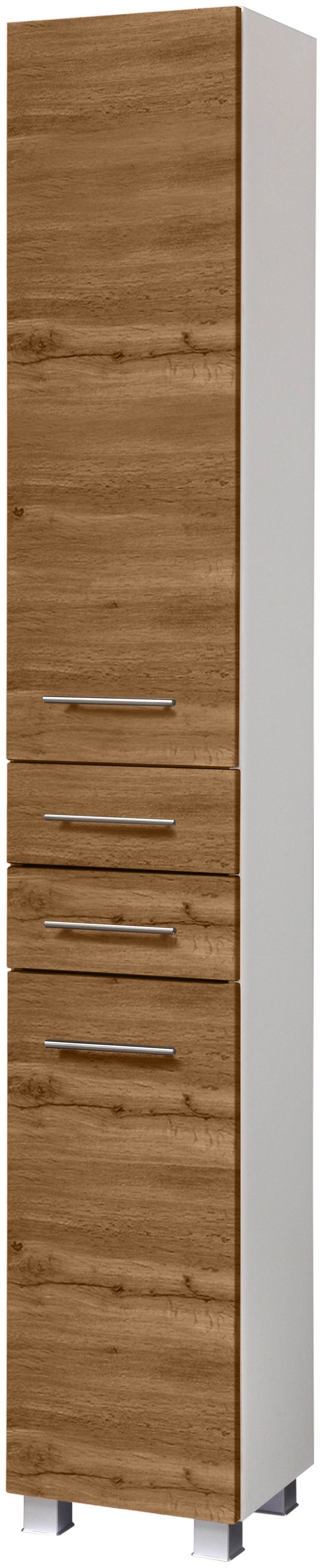 welltime Hoge kast Trento, in verschillende designs en kleuren Badkamermeubels, zijkast breedte 30 cm, veel opbergruimte, Made in Germany