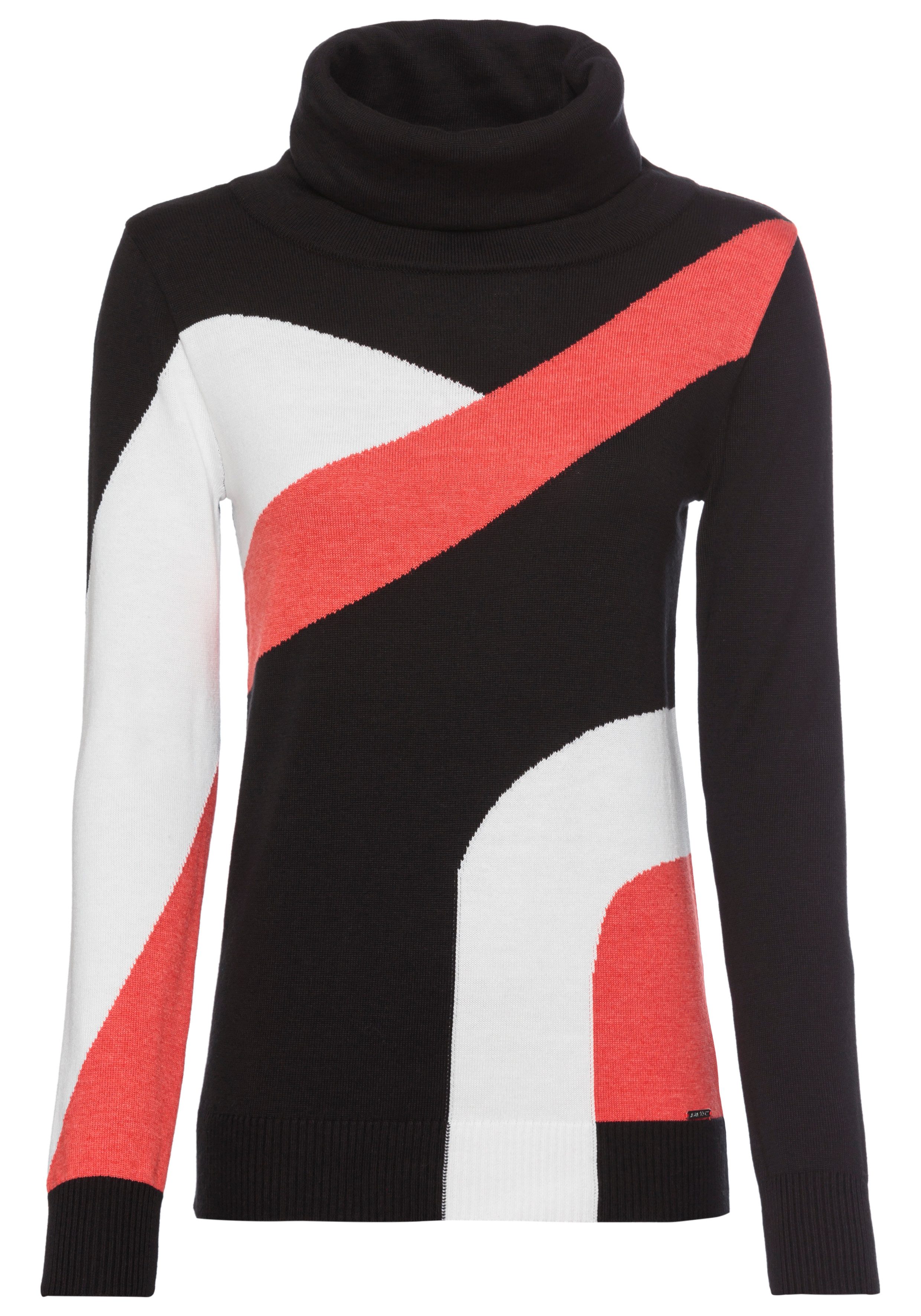 Laura Scott Trui met sjaalkraag colourblocking-stijl