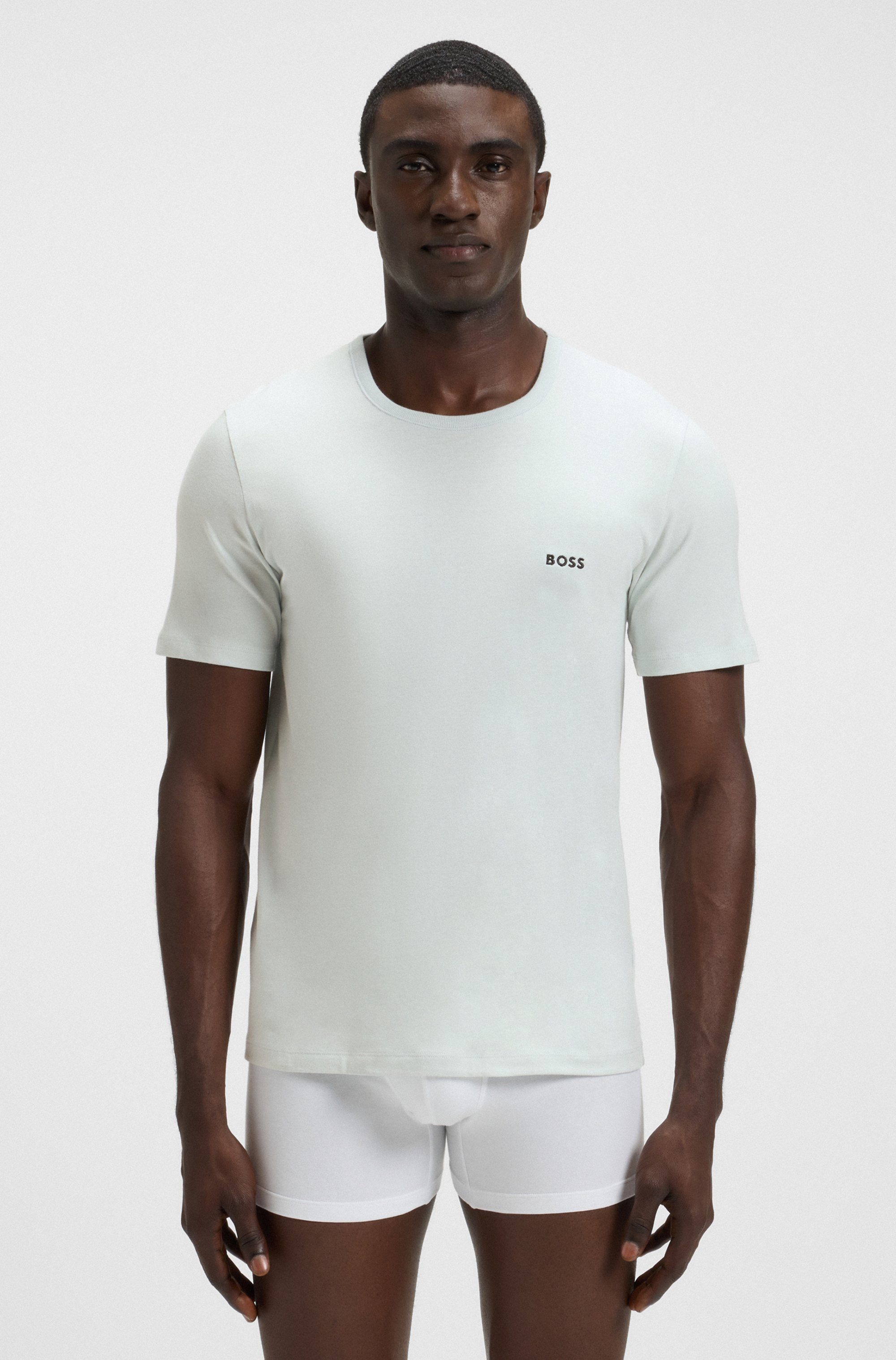 BOSS T-shirt TShirtRN 3P Classic met boss borduurwerk (set, 3-delig)