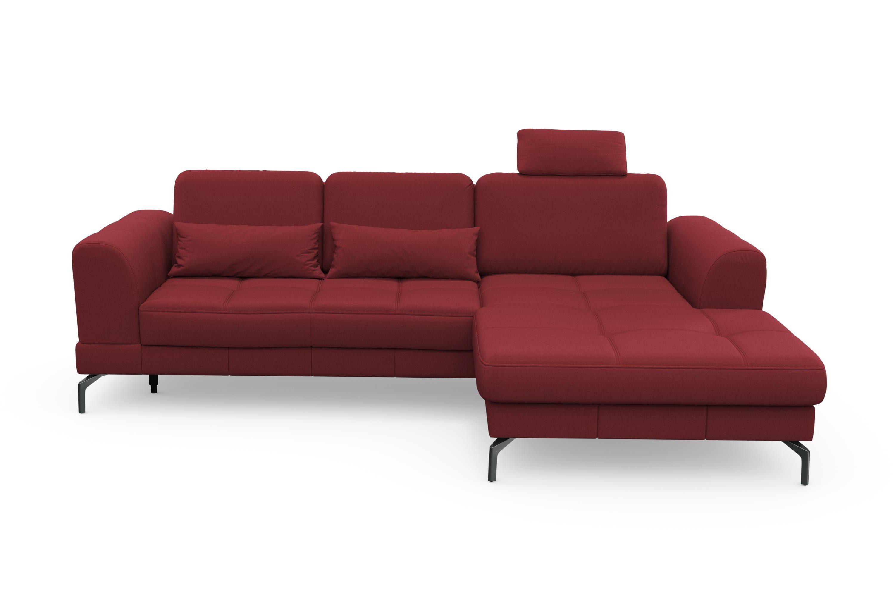 sit&more Hoekbank Bendigo L-vorm inclusief zitdiepteverstelling, bodemvrijheid 15 cm, 2 pootkleuren