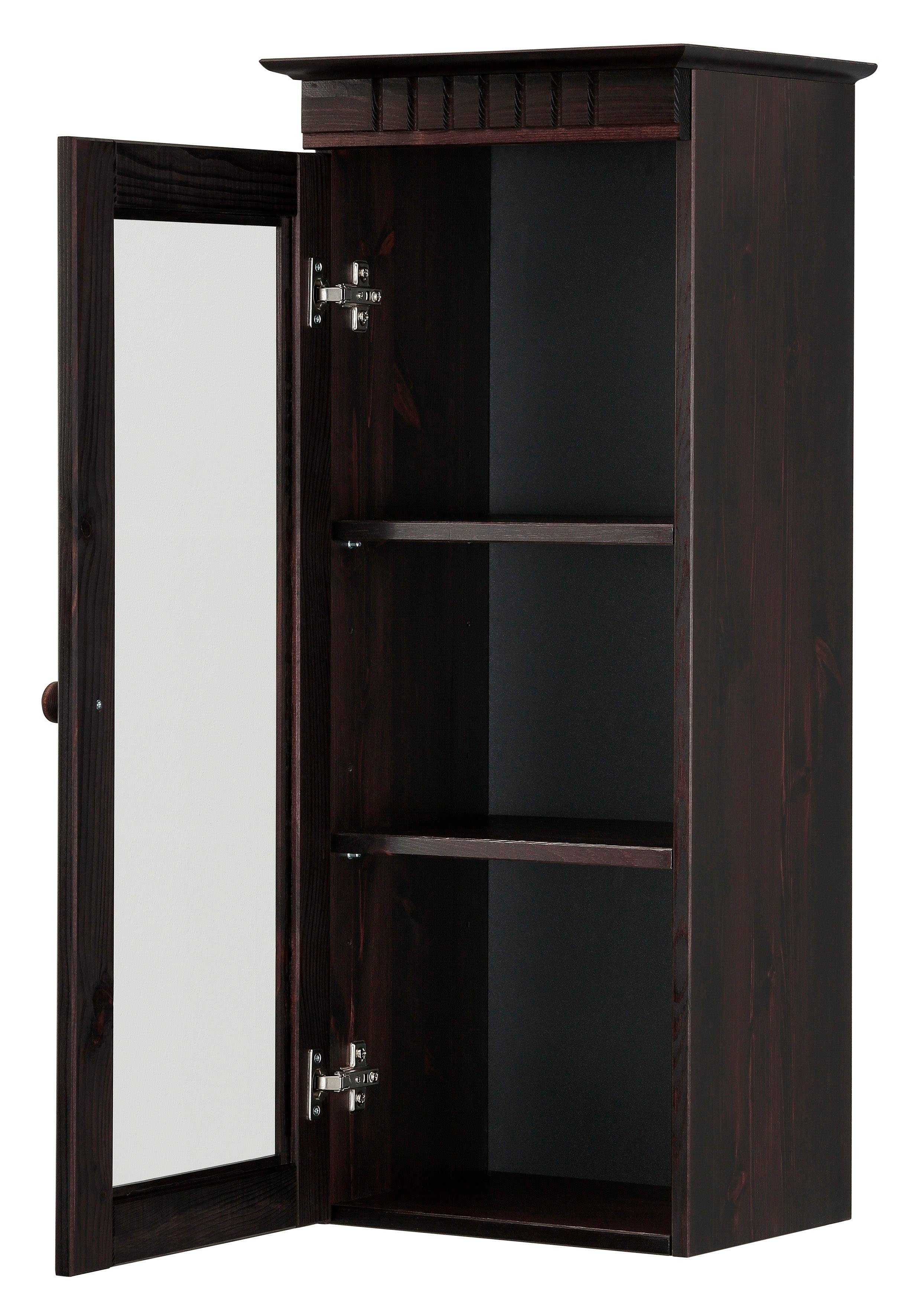 Home affaire Hangende vitrinekast Cubrix, optioneel met of zonder glazen deur gemaakt van prachtig massief grenen, breedte 35 cm, hoogte 85 cm