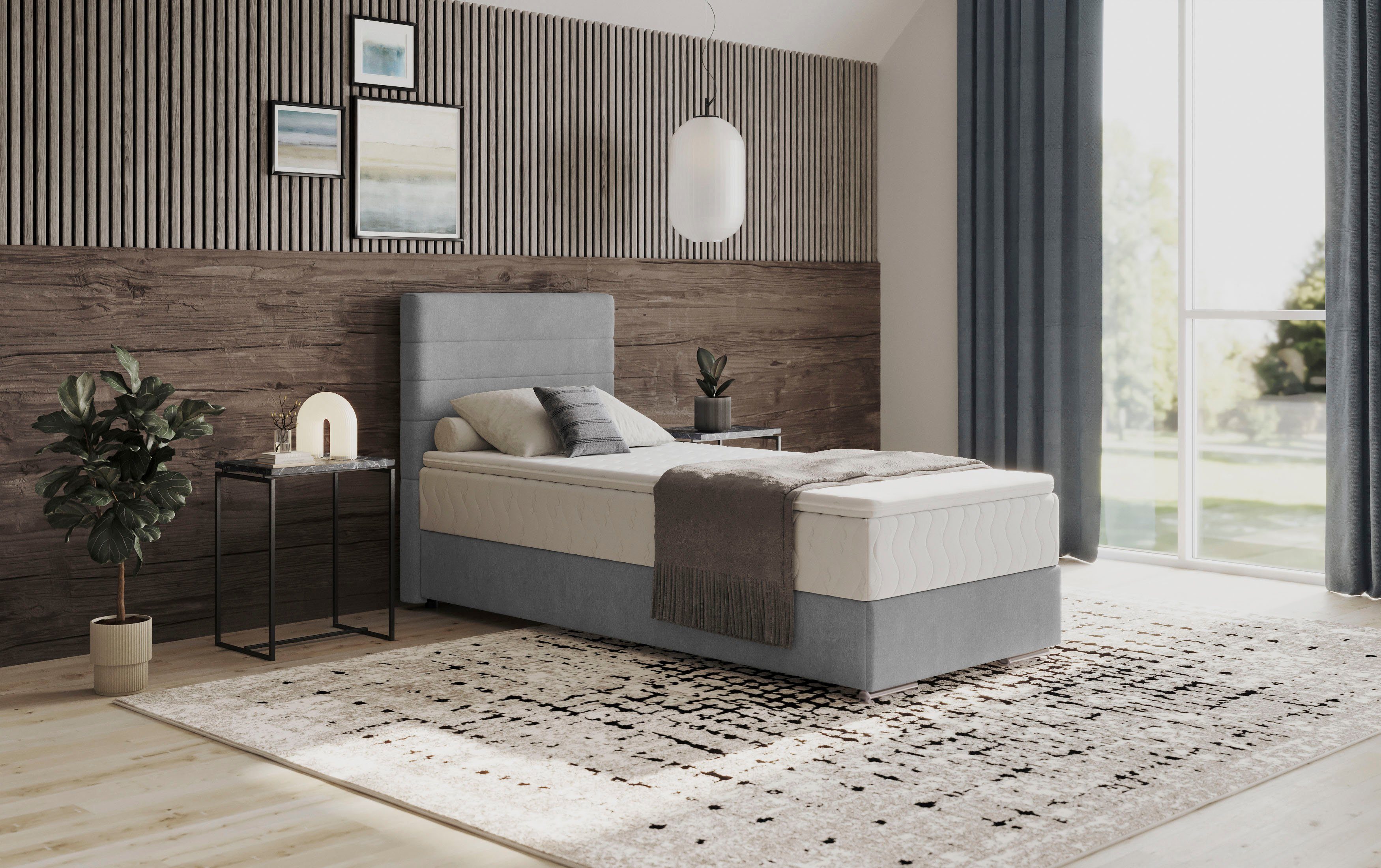 Mr. Couch Boxspring Stratus 2 incl. matrassen en bedlades boxsprings grijs