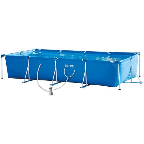Intex opzetzwembad rechthoek 450 x 220 x 84 cm staal-pvc blauw