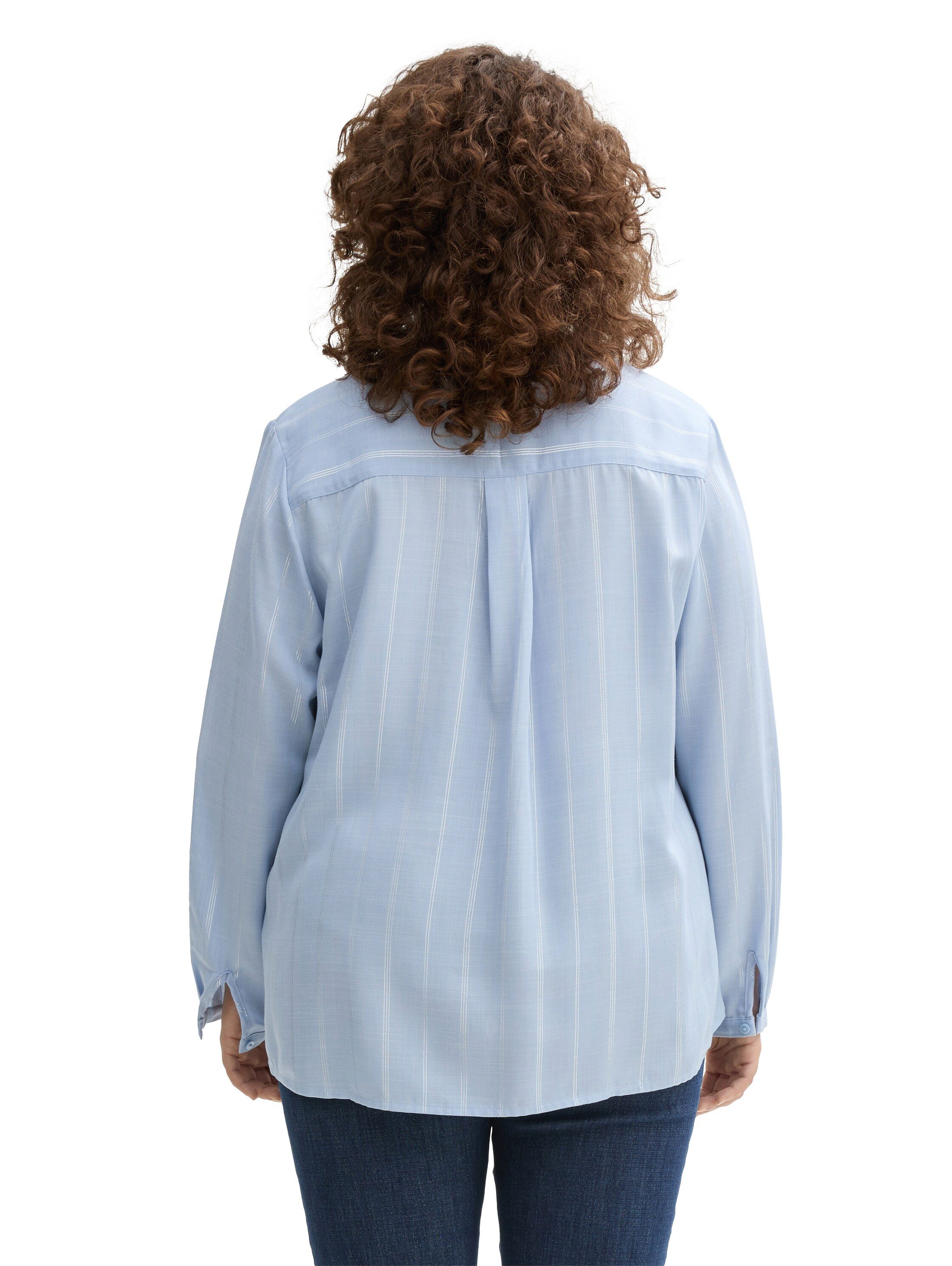 TOM TAILOR MY TRUE ME Blouse met lange mouwen met tuniek-kraag en borstzakken