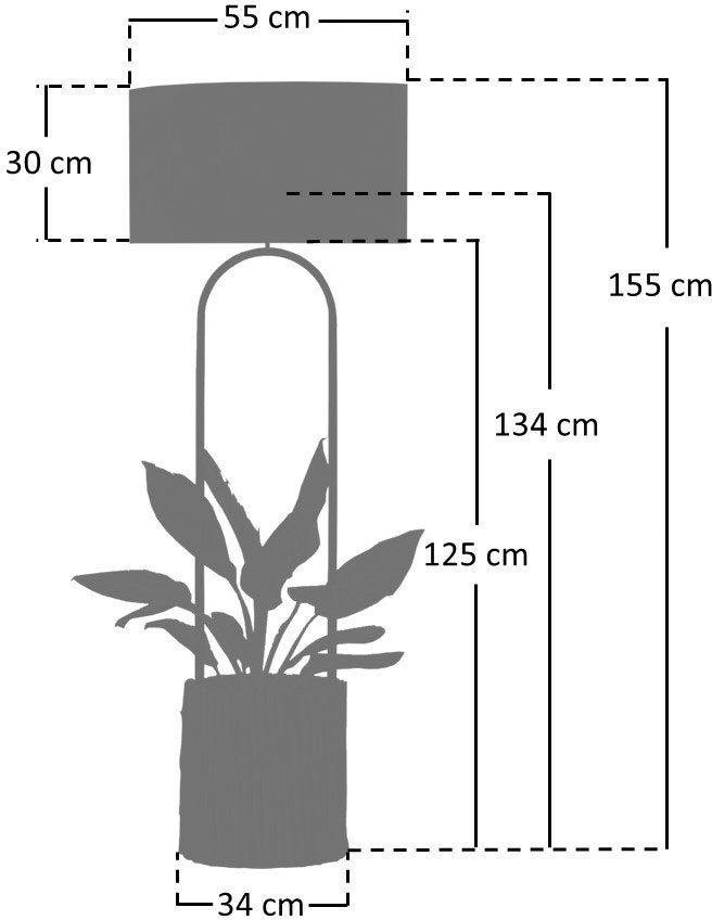 SalesFever Staande lamp Branches handgemaakt, met plantenmand (1 stuk)