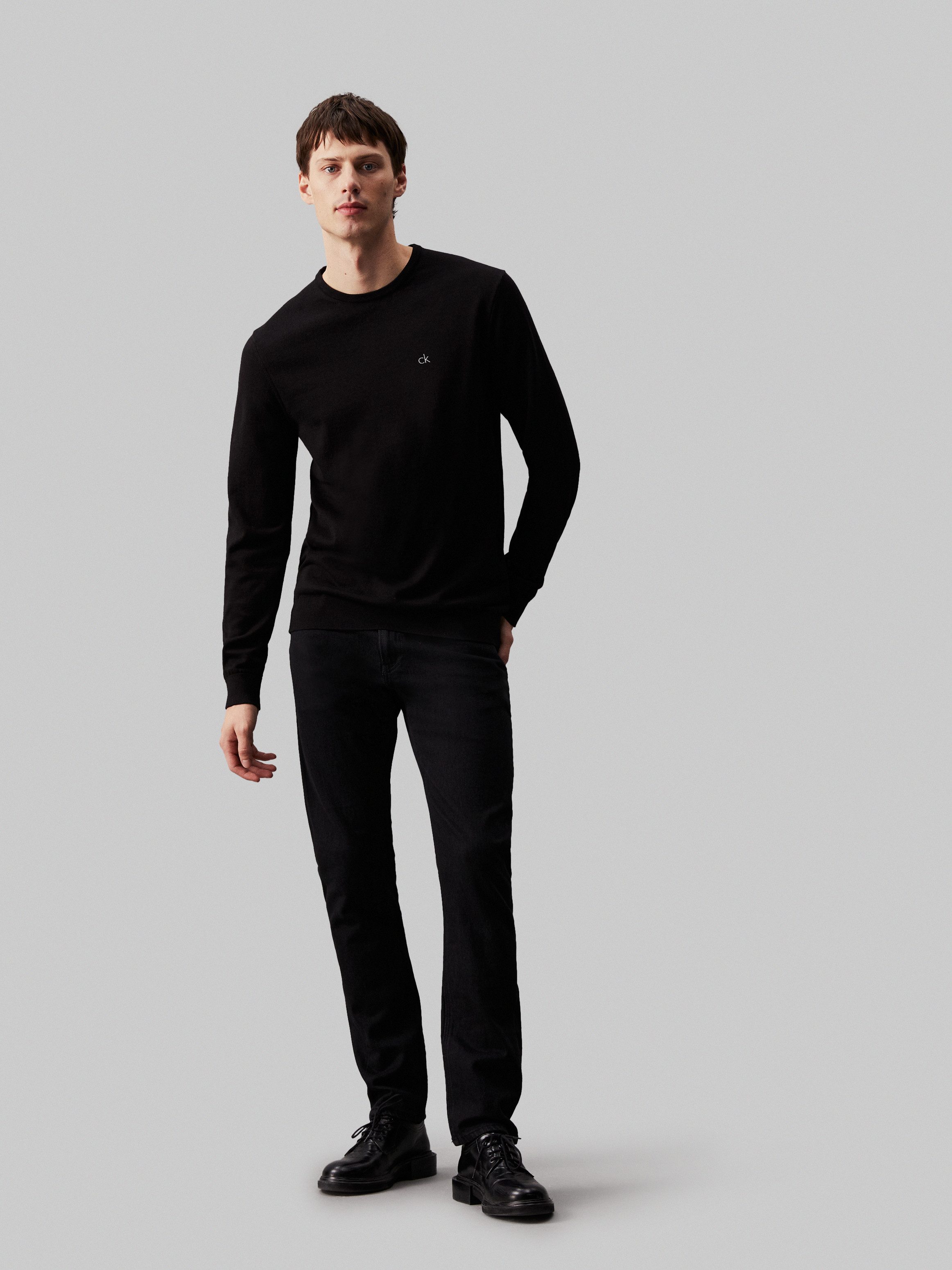 Calvin Klein Trui met ronde hals COTTON SILK BLEND CN SWEATER