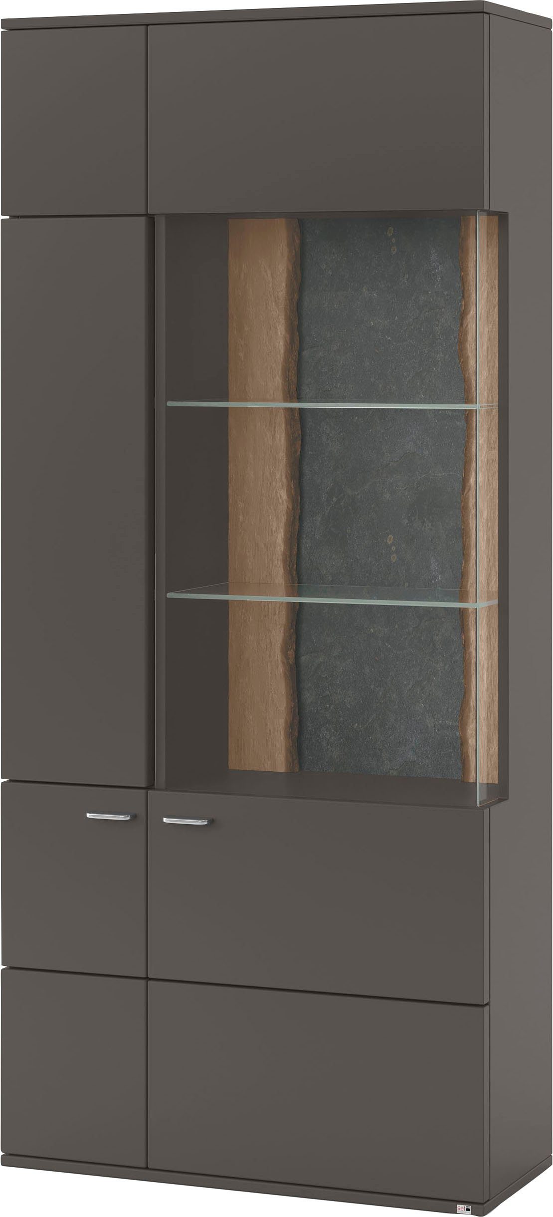 set one by Musterring Vitrinekast Tacoma Type 05/06, hoogte 207,4 cm, met getinte glasdeur