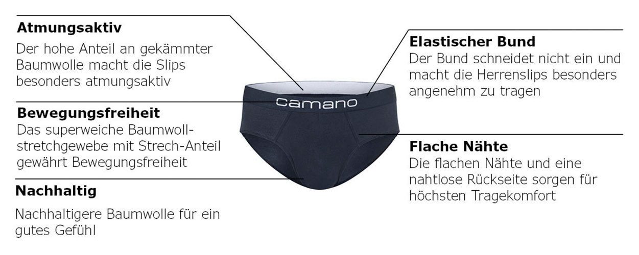 Camano Slip Comfort met elastische logoband (Set van 6)