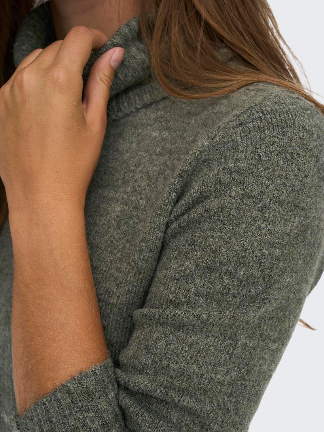 JDY Gebreide jurk ELANORA L S COWLNECK DRESS KNT NOOS