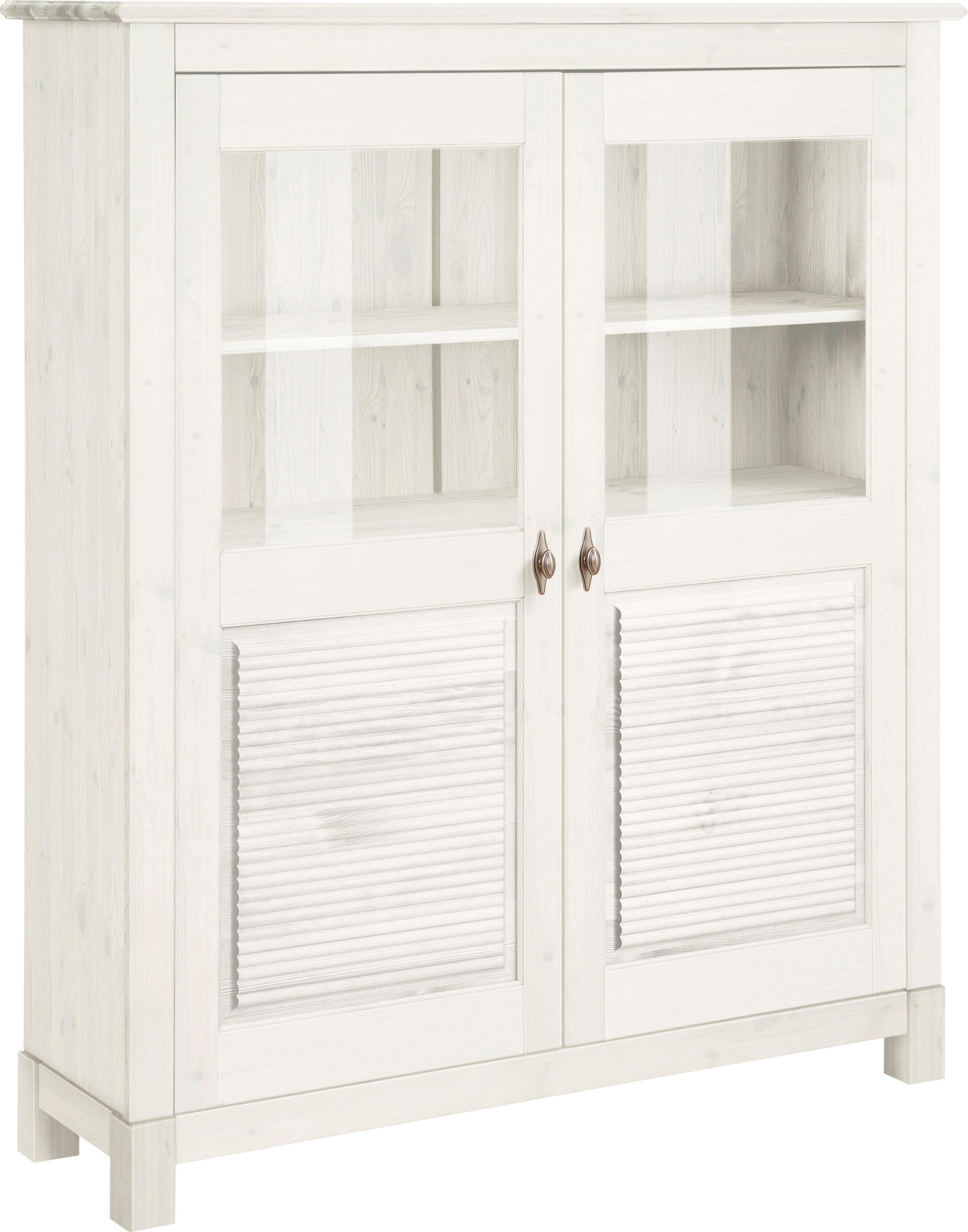 Home affaire Highboard Rauna Vitrine, breedte 111,6 cm, van massief dennenhout highboards wit