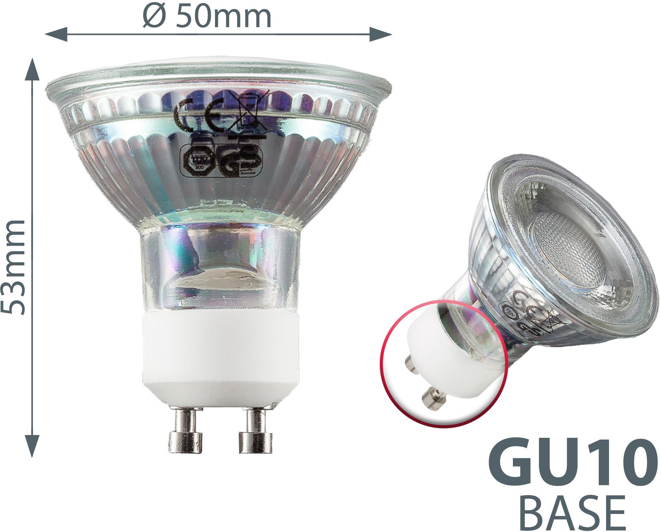 B.K.Licht Led-verlichting LED lamp gloeilamp reflector-vorm 5W 400 lumen 3000K warmwit
