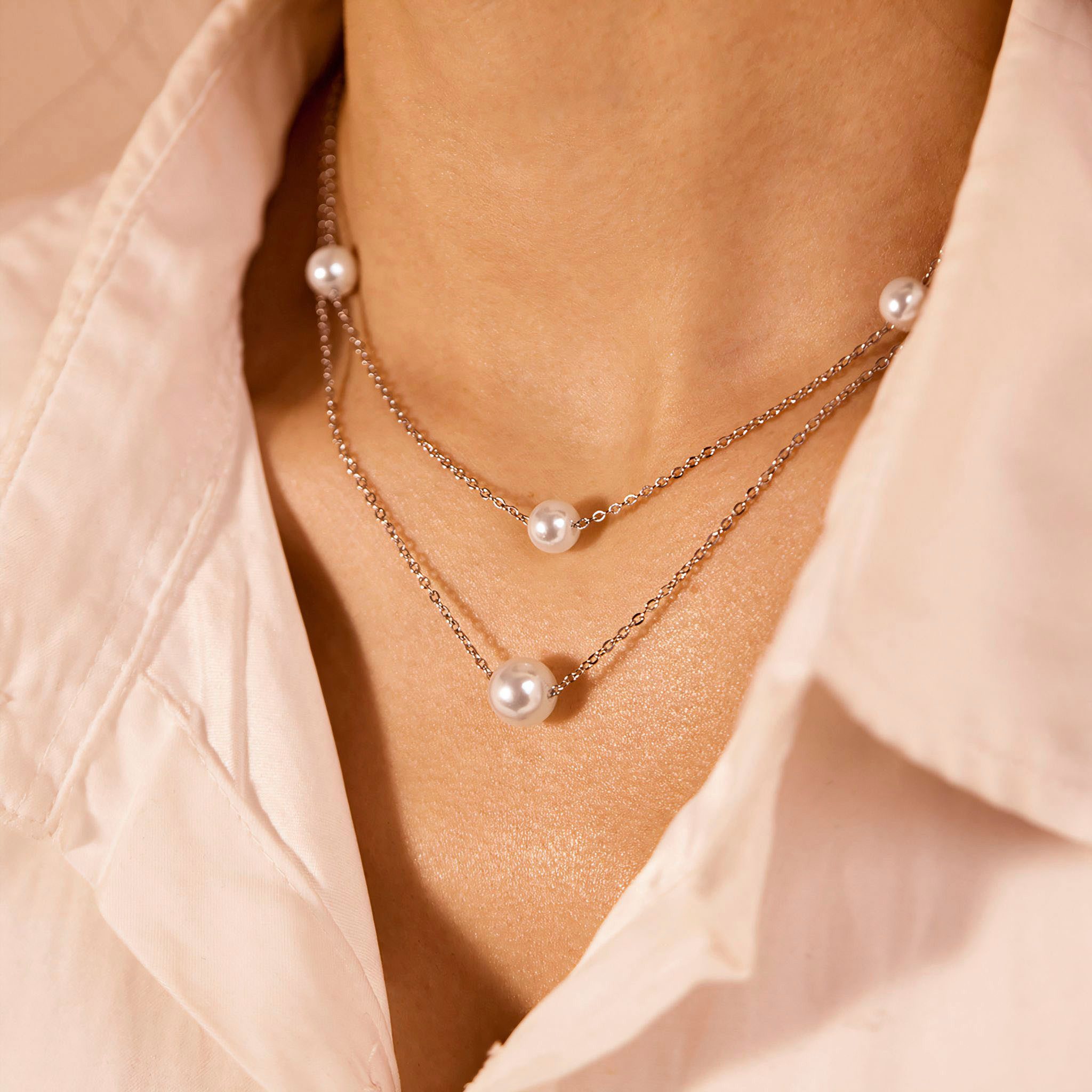 Firetti Ketting met hanger Sieraden cadeau roestvrijstalen halssieraden halsketting laag dubbelrijig