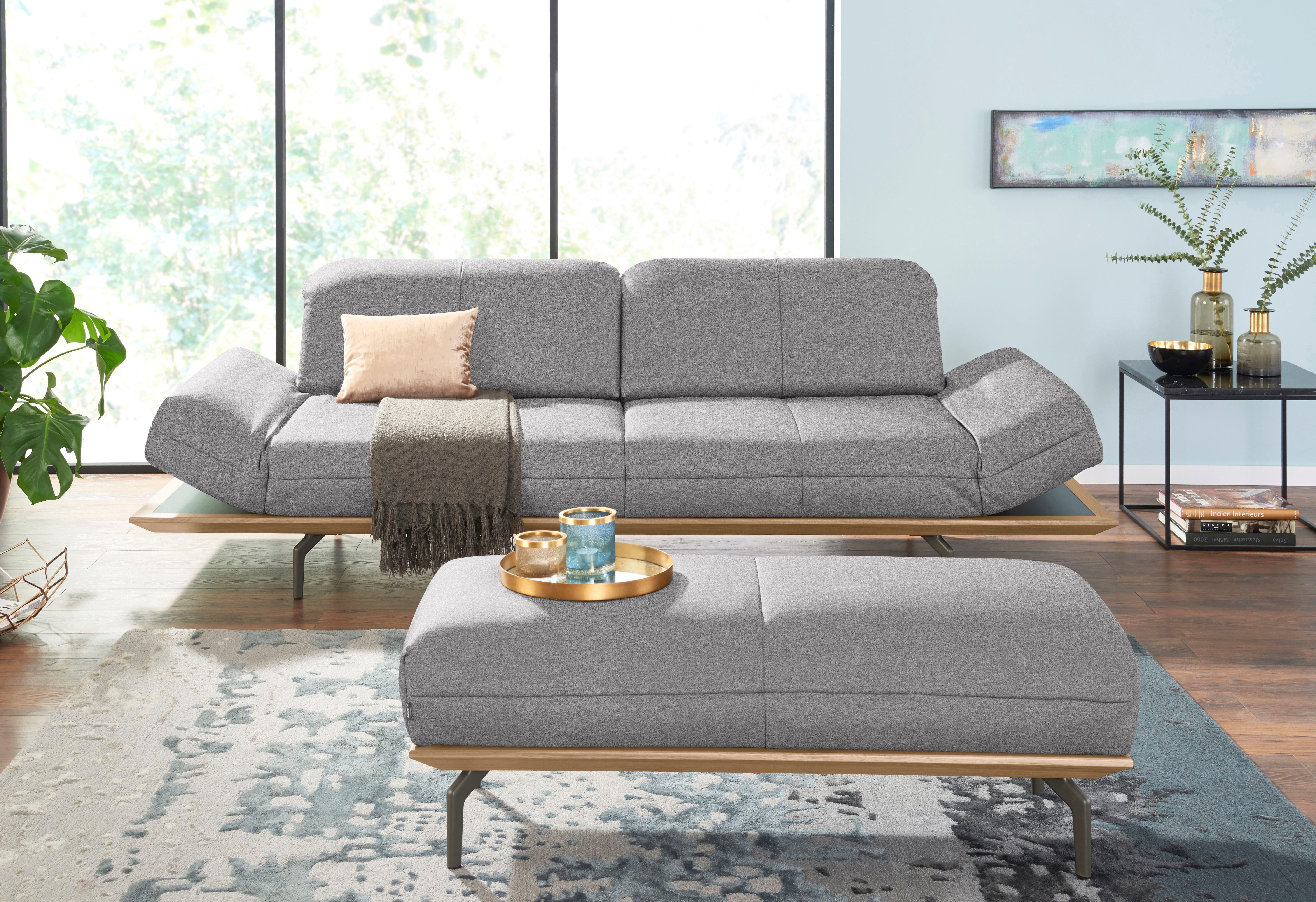 Creation BY ROLF BENZ 3-zitsbank CR.420, design bank, loungesofa in 2 kwaliteiten, houten frame in eiken natuur of noten, breedte 232 cm