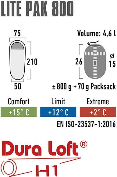High Peak Mummieslaapzak Lite Pak 800