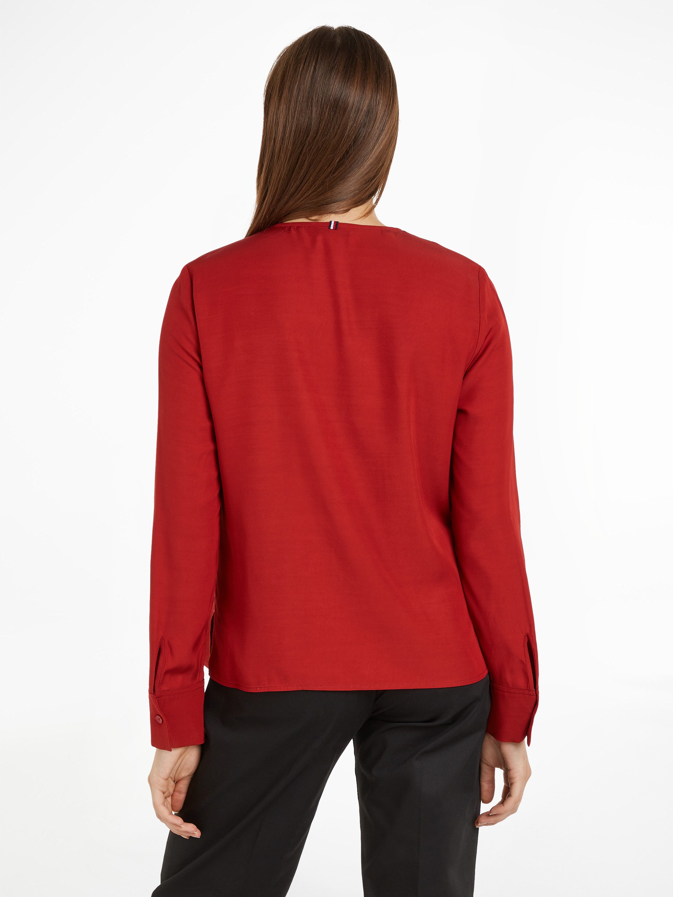 Tommy Hilfiger Klassieke blouse VISCOSE REGULAR V-NECK LS BLOUSE